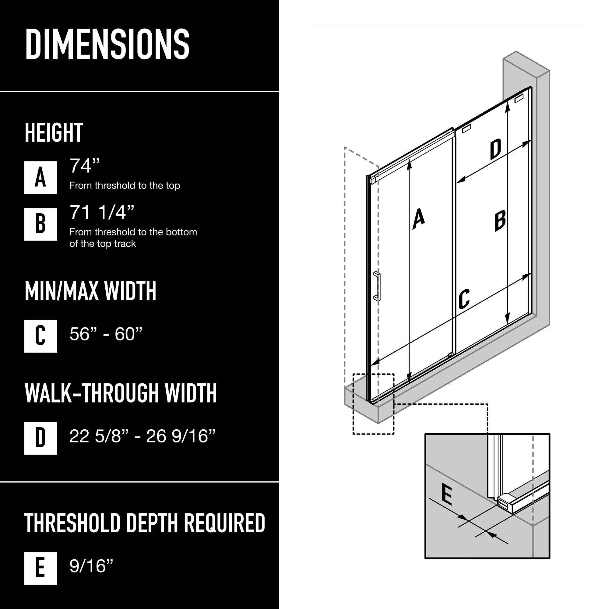 Amada Frameless Sliding Shower Door - Image 3