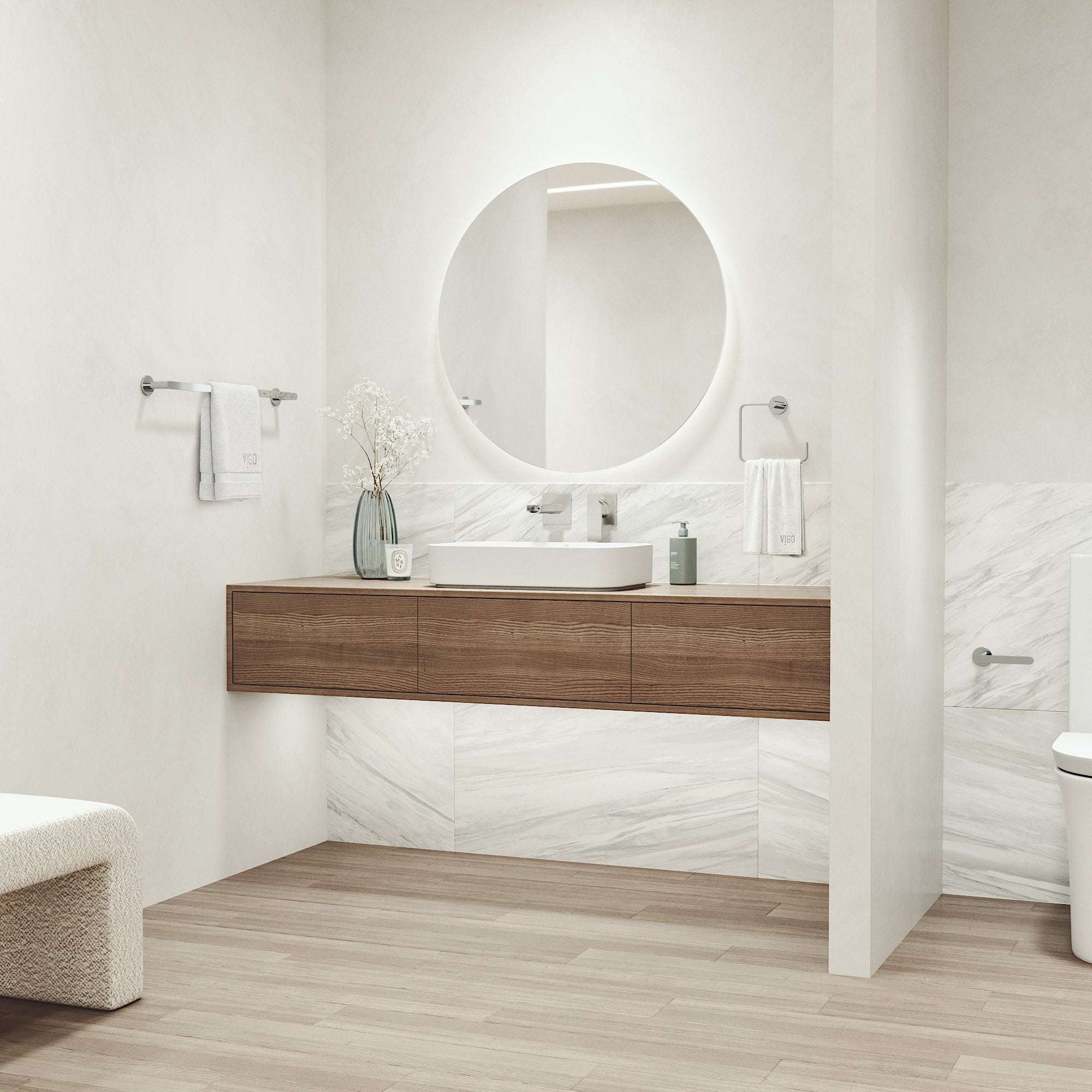 Arden 3-Piece Bath Hardware Set with 24 in. Towel Bar, Toilet Paper Holder, Hand Towel Holder - Image 14