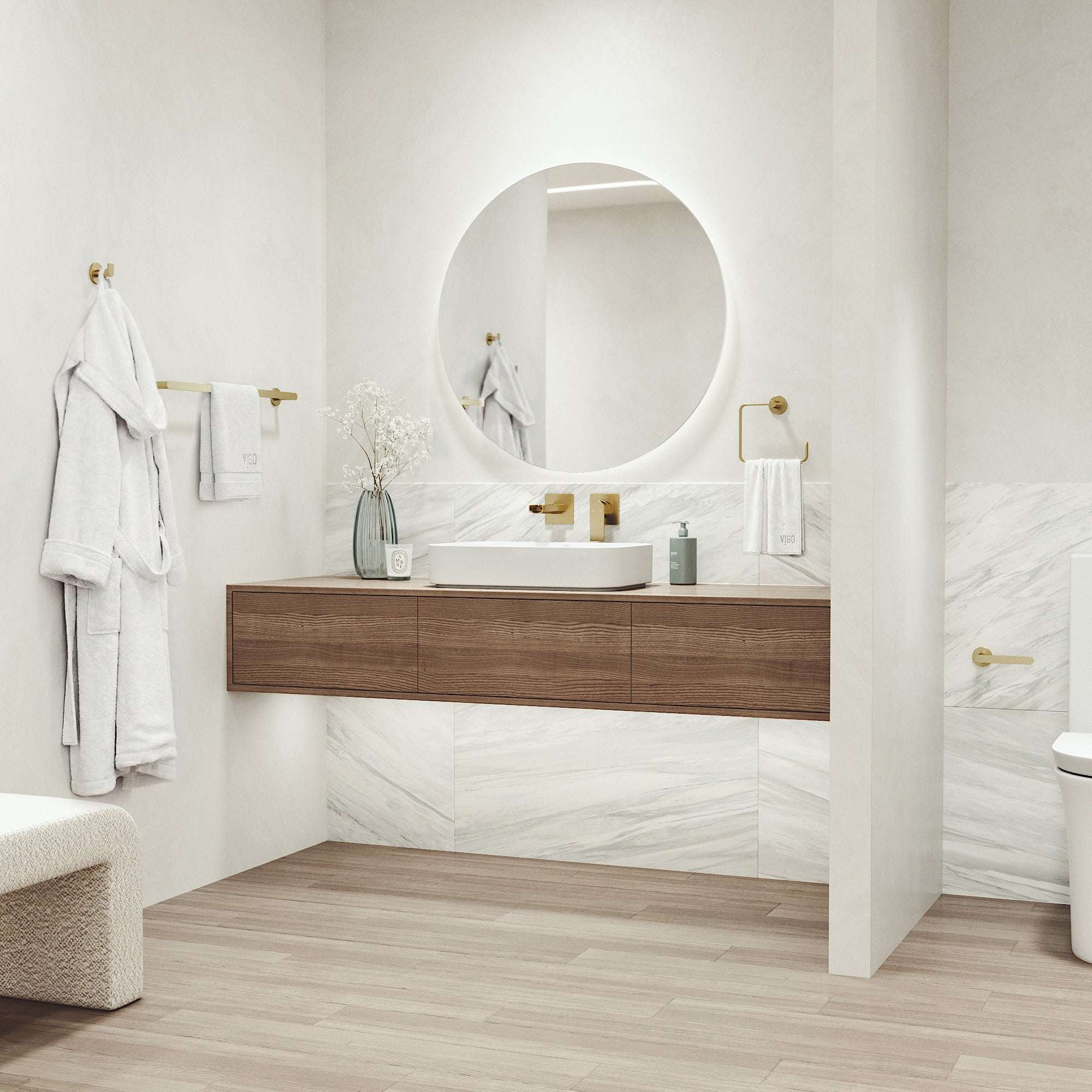 Arden 4-Piece Bath Hardware Set with 24 in. Towel Bar, Toilet Paper Holder, Hand Towel Holder, Hook - Image 15