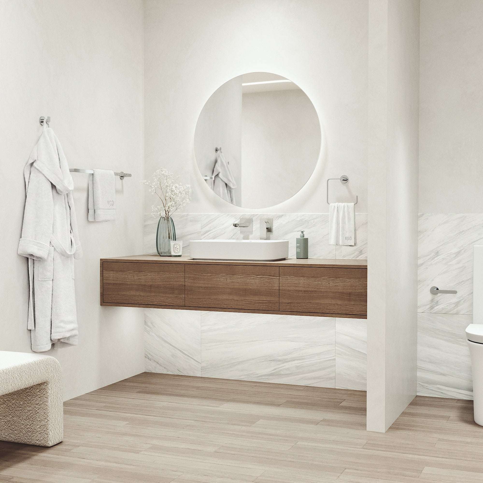 Arden 4-Piece Bath Hardware Set with 24 in. Towel Bar, Toilet Paper Holder, Hand Towel Holder, Hook - Image 28
