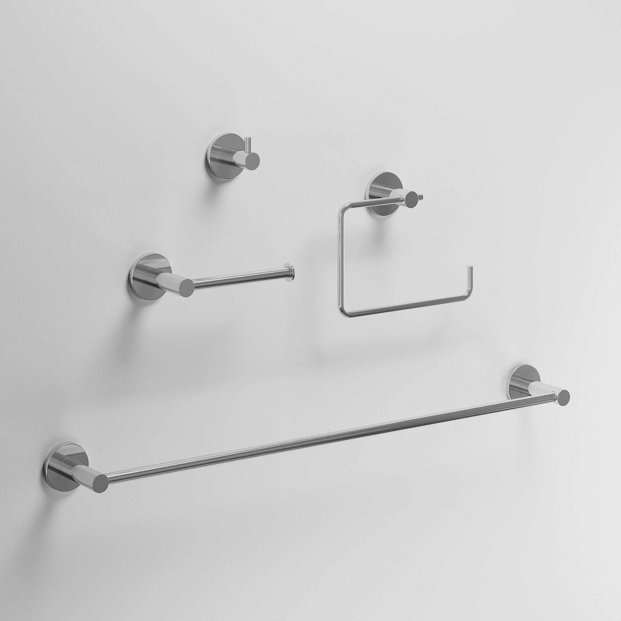 Cass 4-Piece Bath Hardware Set with 24 in. Towel Bar, Toilet Paper Holder, Hand Towel Holder, Hook - Image 14