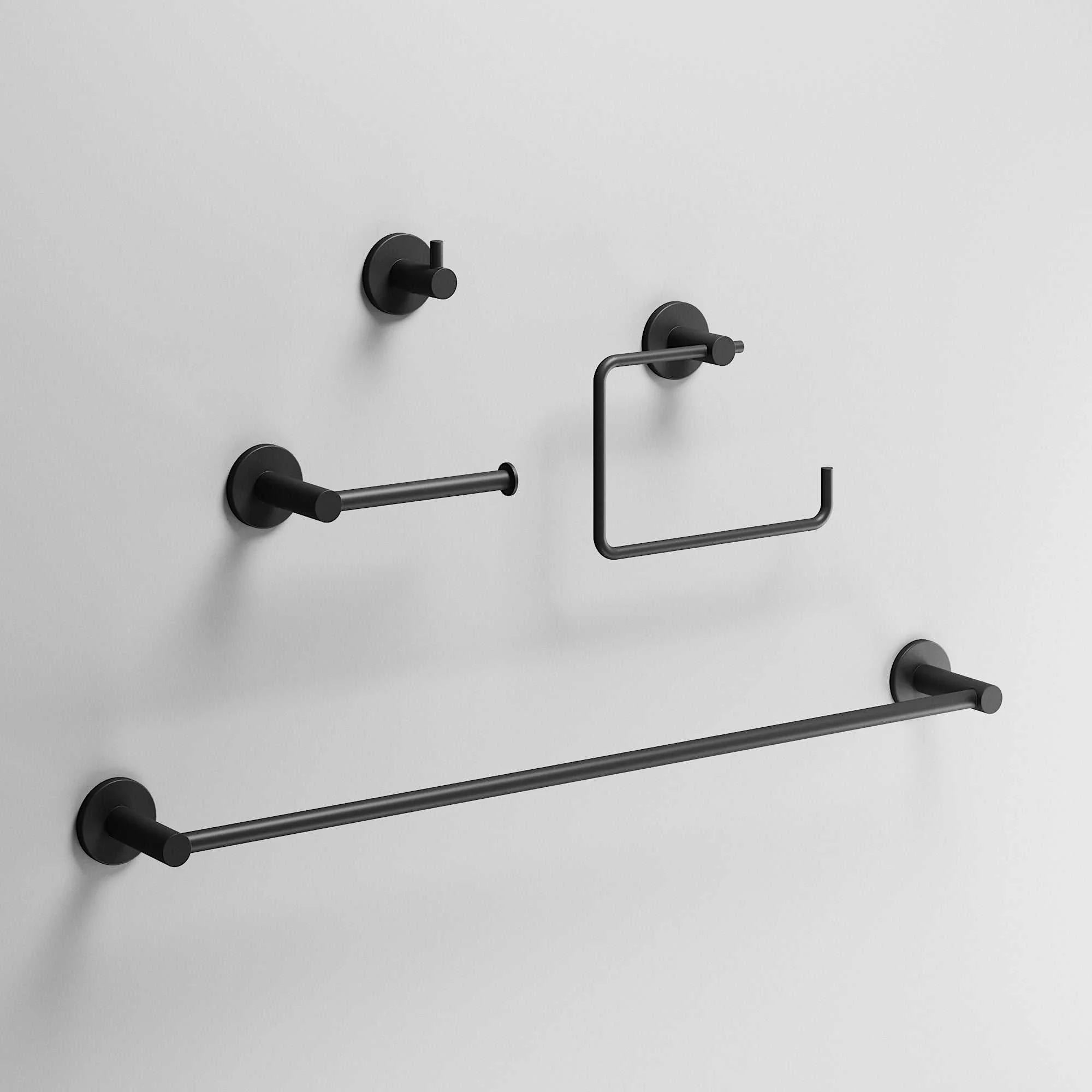 Cass 4-Piece Bath Hardware Set with 24 in. Towel Bar, Toilet Paper Holder, Hand Towel Holder, Hook - Image 40