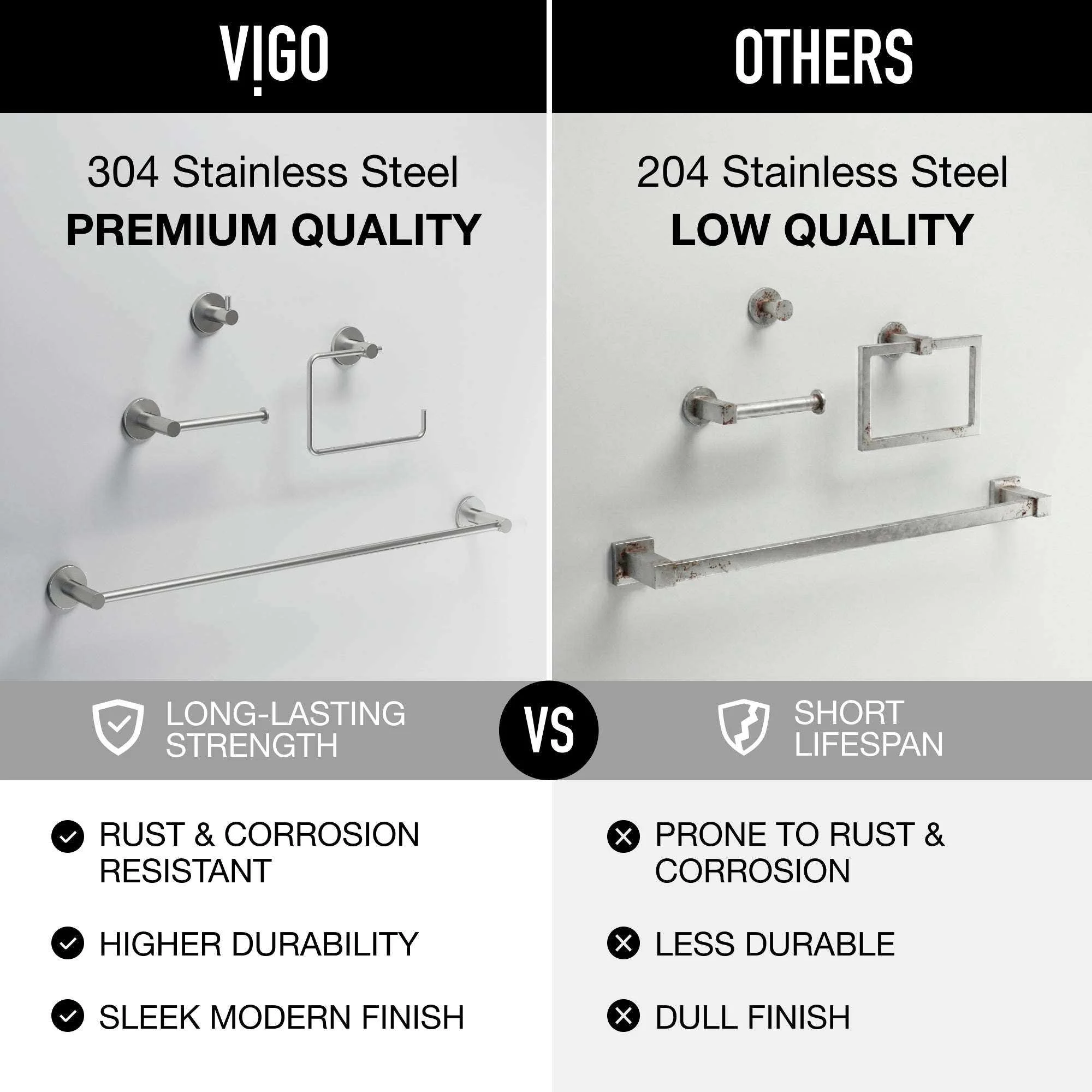 Cass 4-Piece Bath Hardware Set with 24 in. Towel Bar, Toilet Paper Holder, Hand Towel Holder, Hook - Image 5