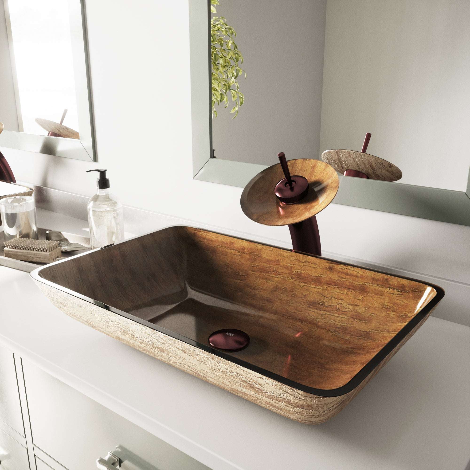 Donatella Rectangular Glass Vessel Sink - Image 20