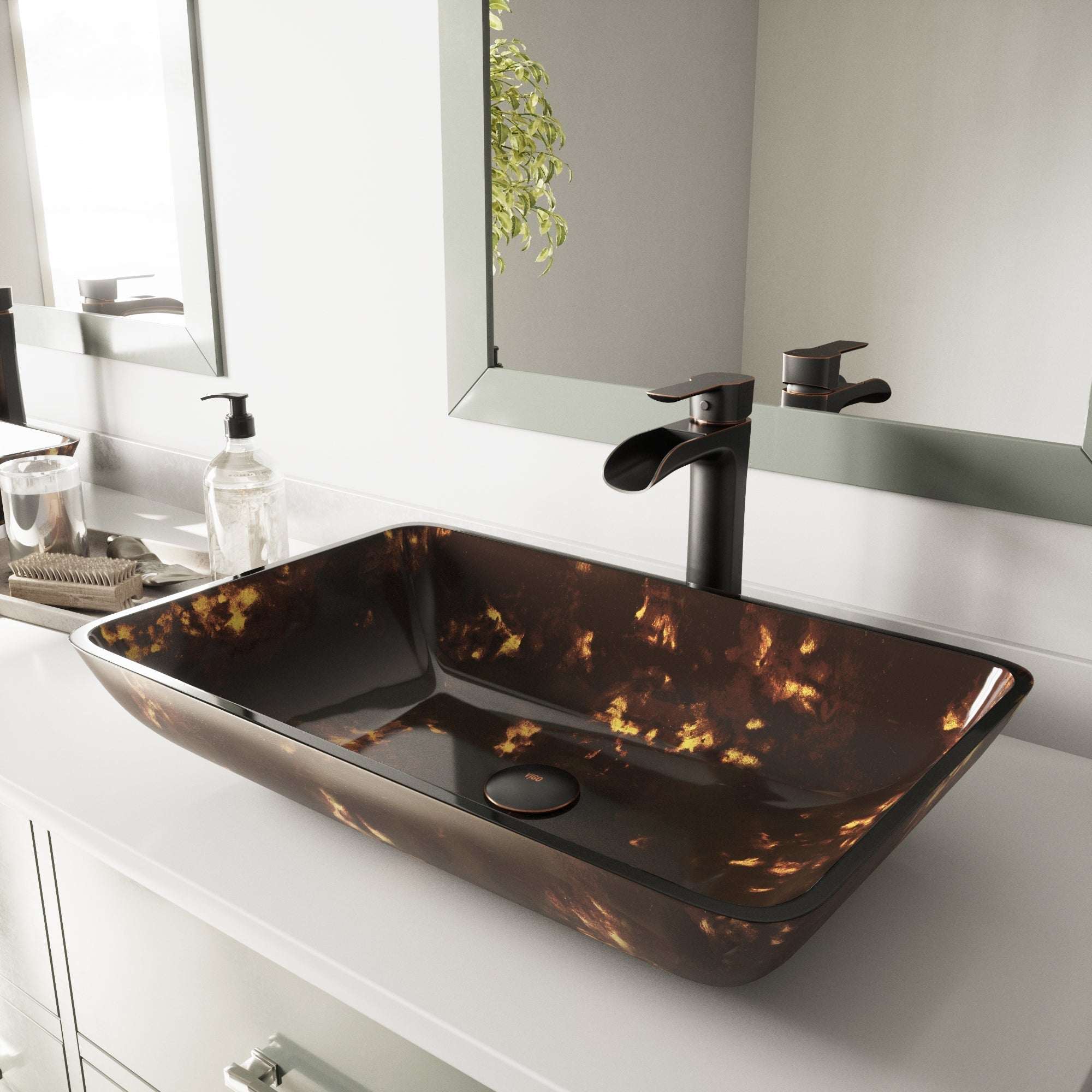 Donatella Rectangular Glass Vessel Sink - Image 28