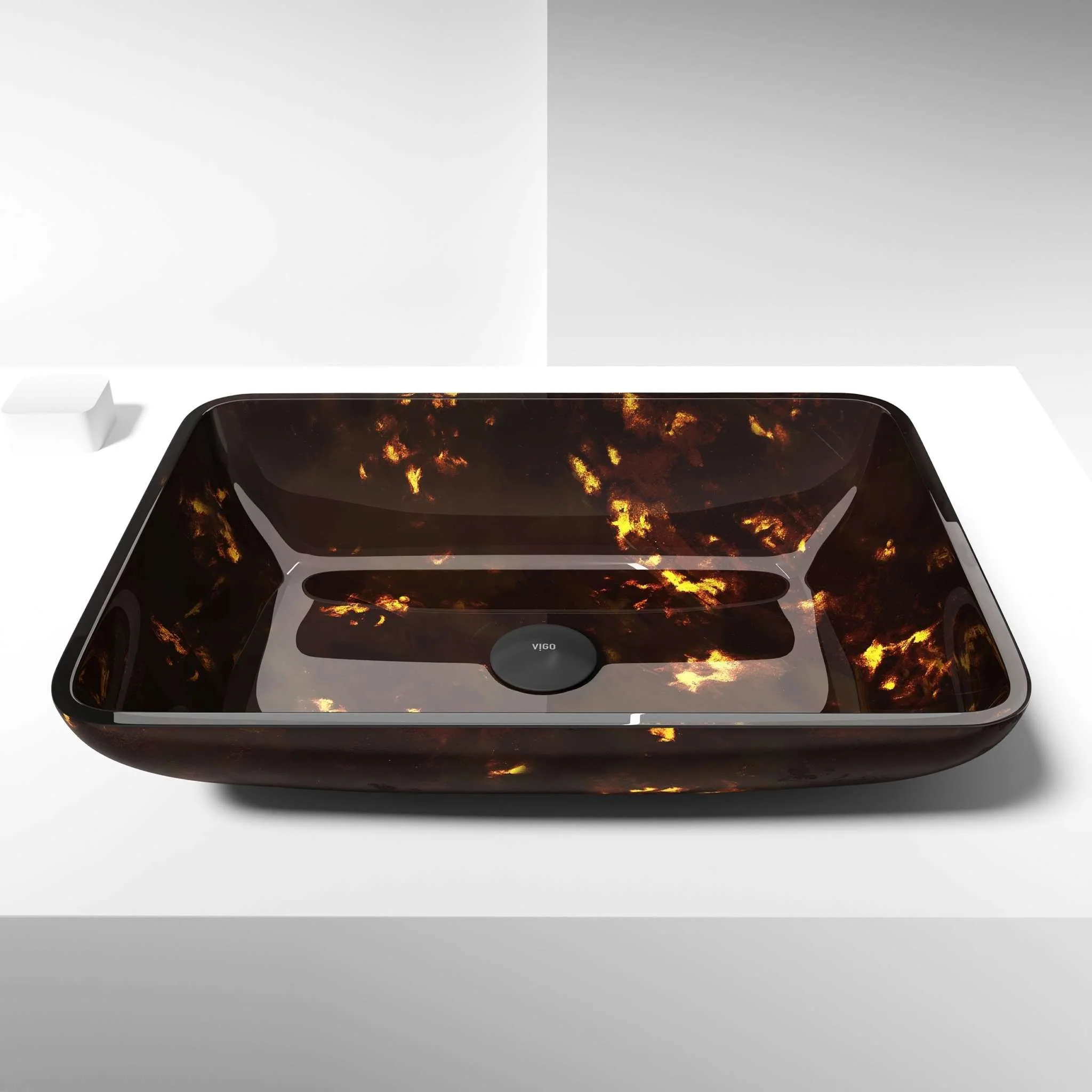 Donatella Rectangular Glass Vessel Sink - Image 3