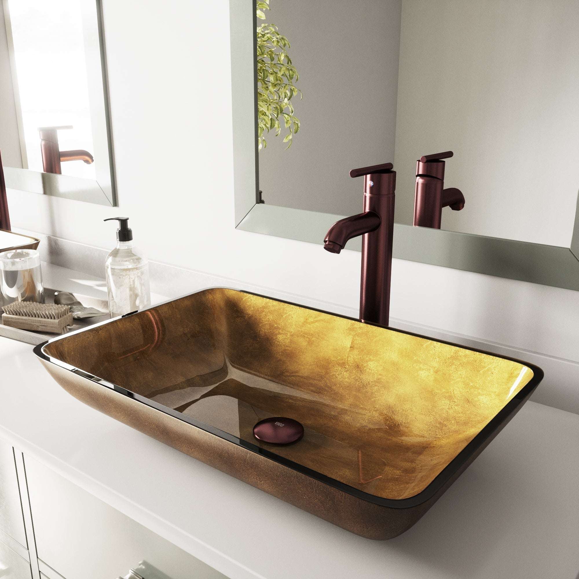 Donatella Rectangular Glass Vessel Sink - Image 36
