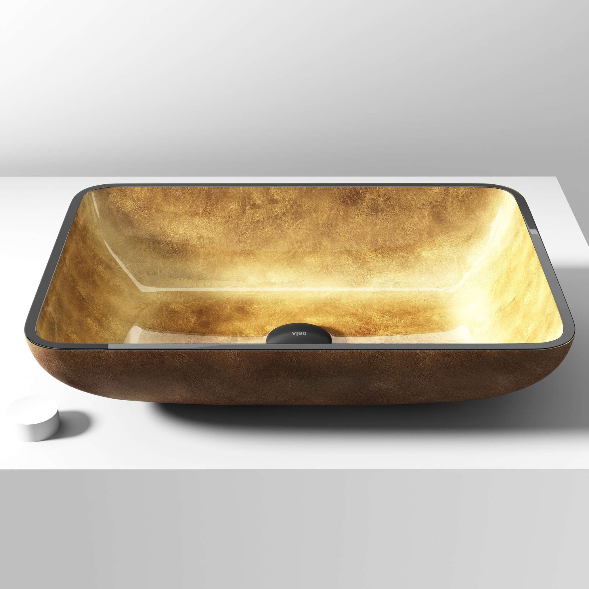 Donatella Rectangular Glass Vessel Sink - Image 4