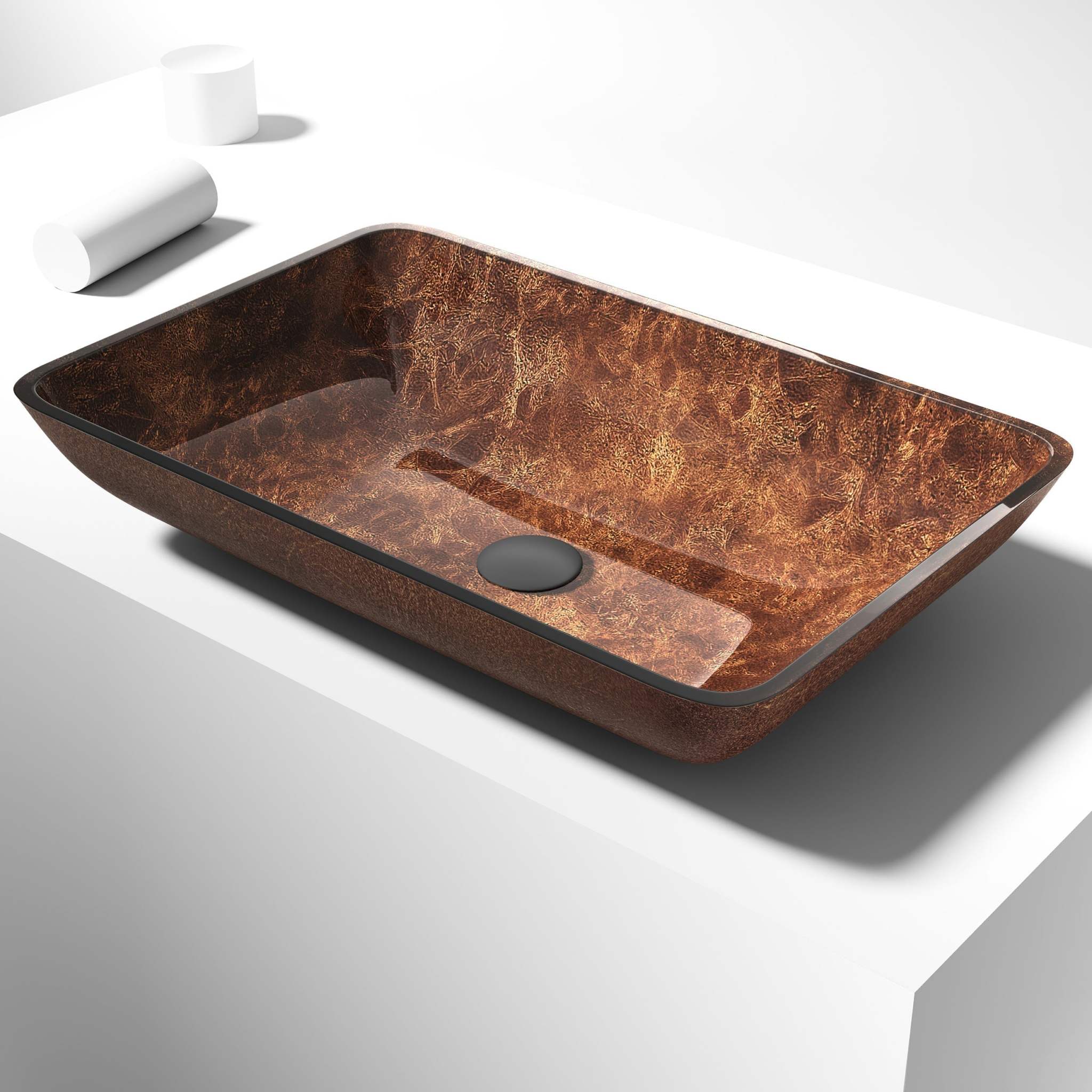 Donatella Rectangular Glass Vessel Sink - Image 5