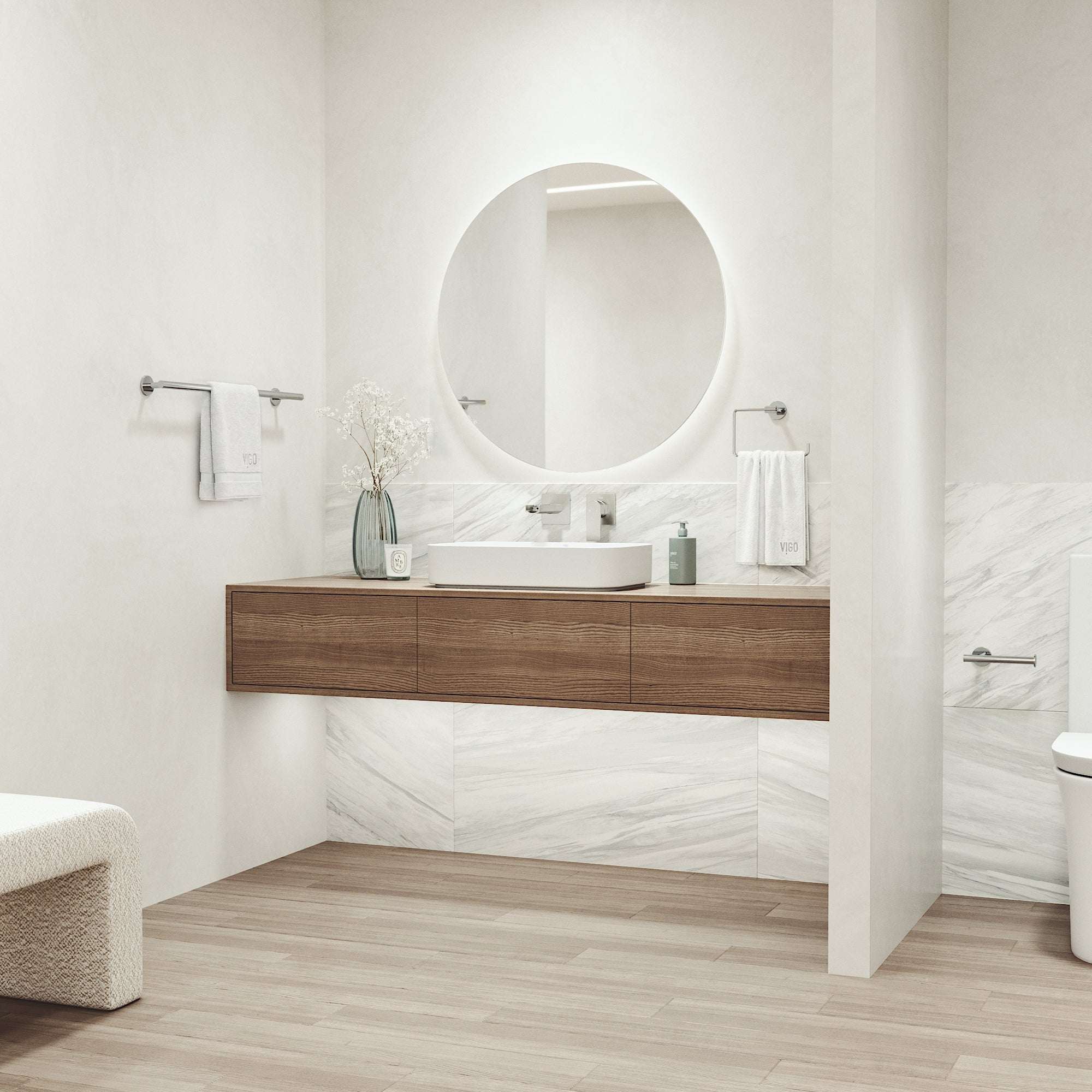 Elan 3-Piece Bath Hardware Set with 24 in. Towel Bar, Toilet Paper Holder, Hand Towel Holder - Image 14