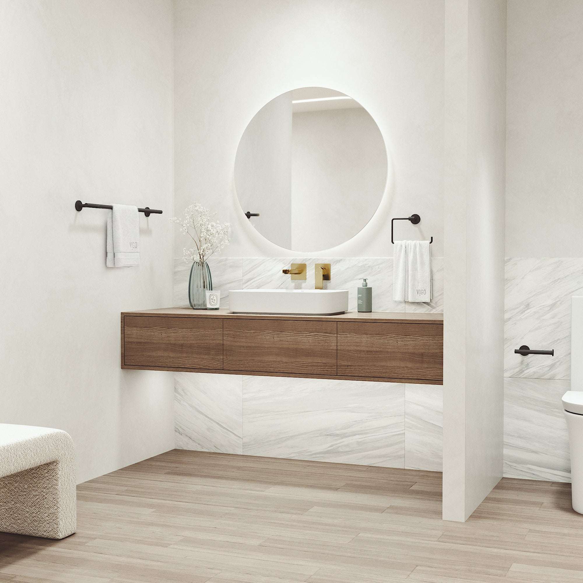 Elan 3-Piece Bath Hardware Set with 24 in. Towel Bar, Toilet Paper Holder, Hand Towel Holder - Image 38