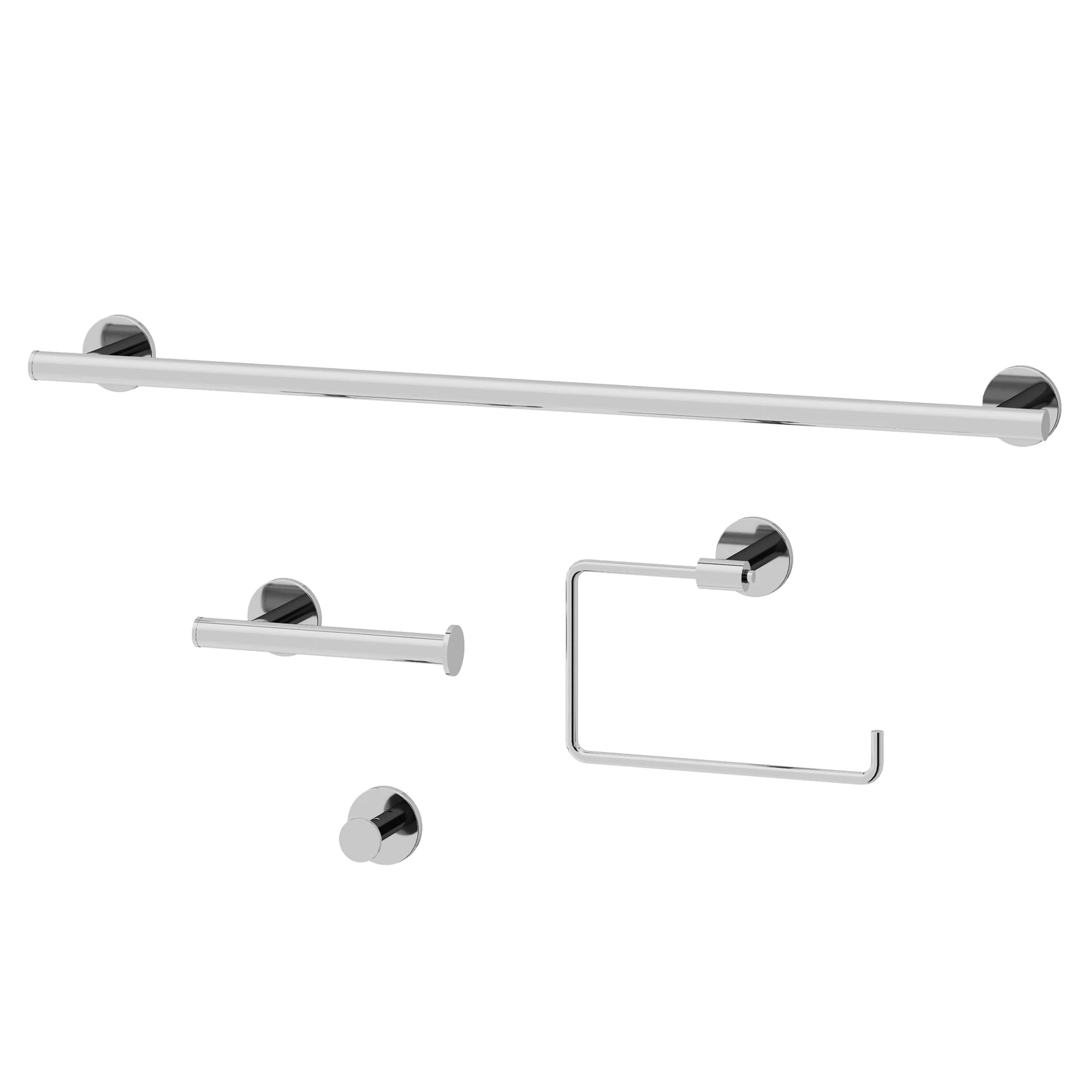 Elan 4-Piece Bath Hardware Set with 24 in. Towel Bar, Toilet Paper Holder, Hand Towel Holder, Hook - Image 13