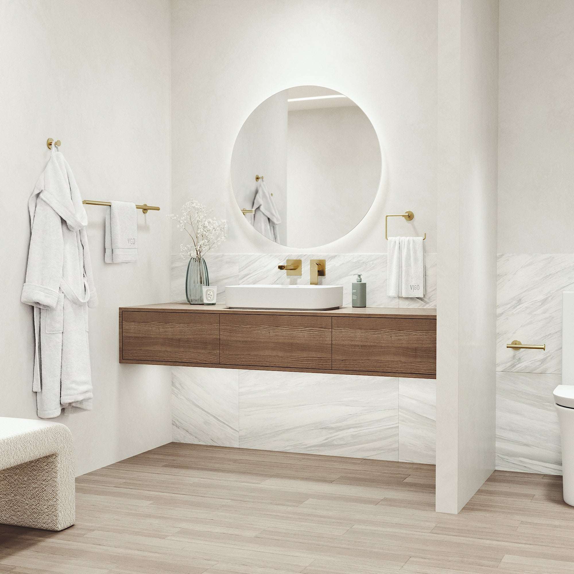 Elan 4-Piece Bath Hardware Set with 24 in. Towel Bar, Toilet Paper Holder, Hand Towel Holder, Hook - Image 15