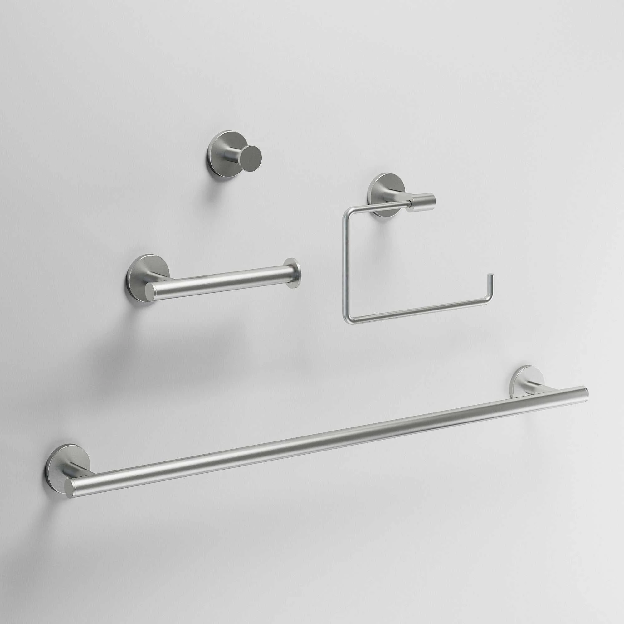 Elan 4-Piece Bath Hardware Set with 24 in. Towel Bar, Toilet Paper Holder, Hand Towel Holder, Hook - Image 27