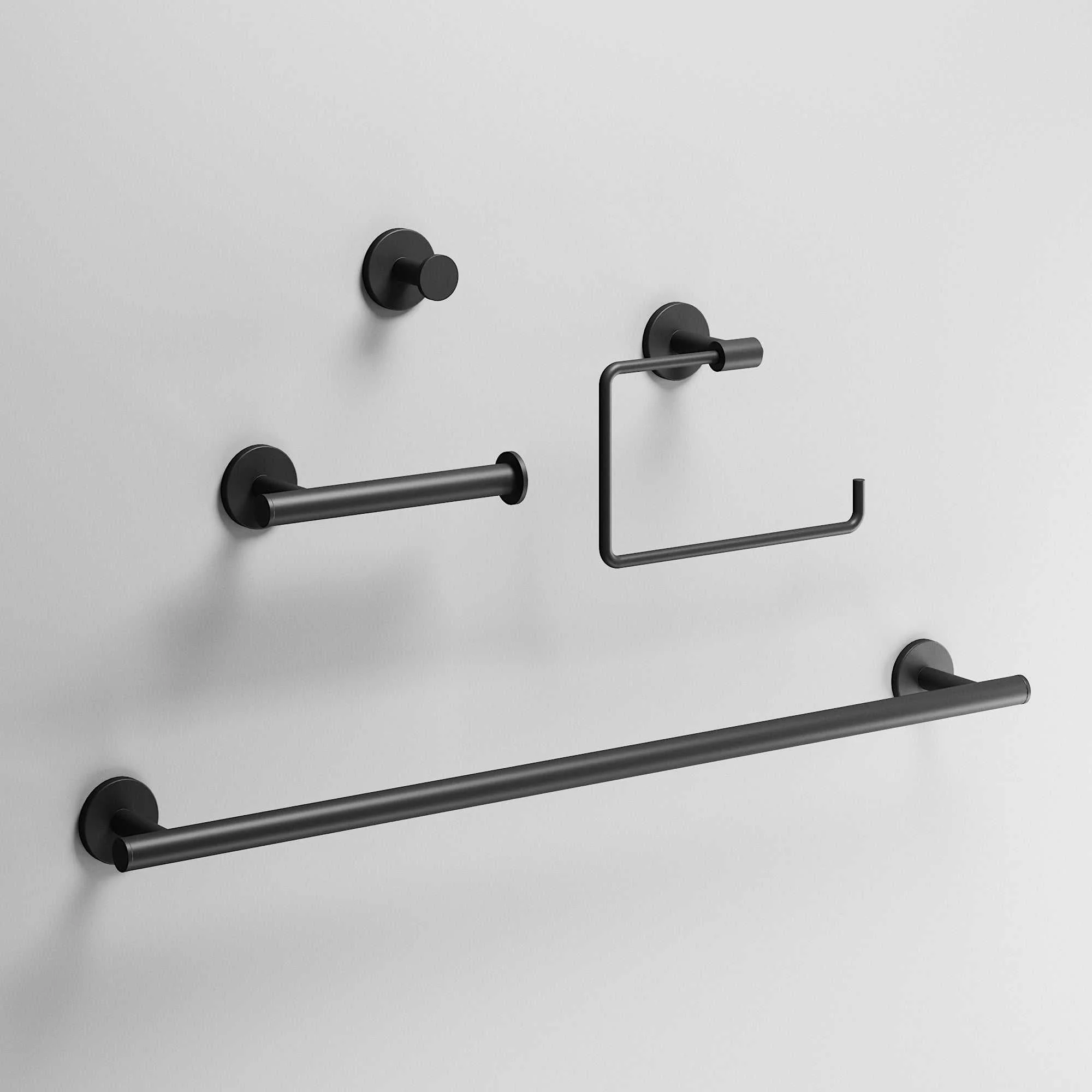 Elan 4-Piece Bath Hardware Set with 24 in. Towel Bar, Toilet Paper Holder, Hand Towel Holder, Hook - Image 40