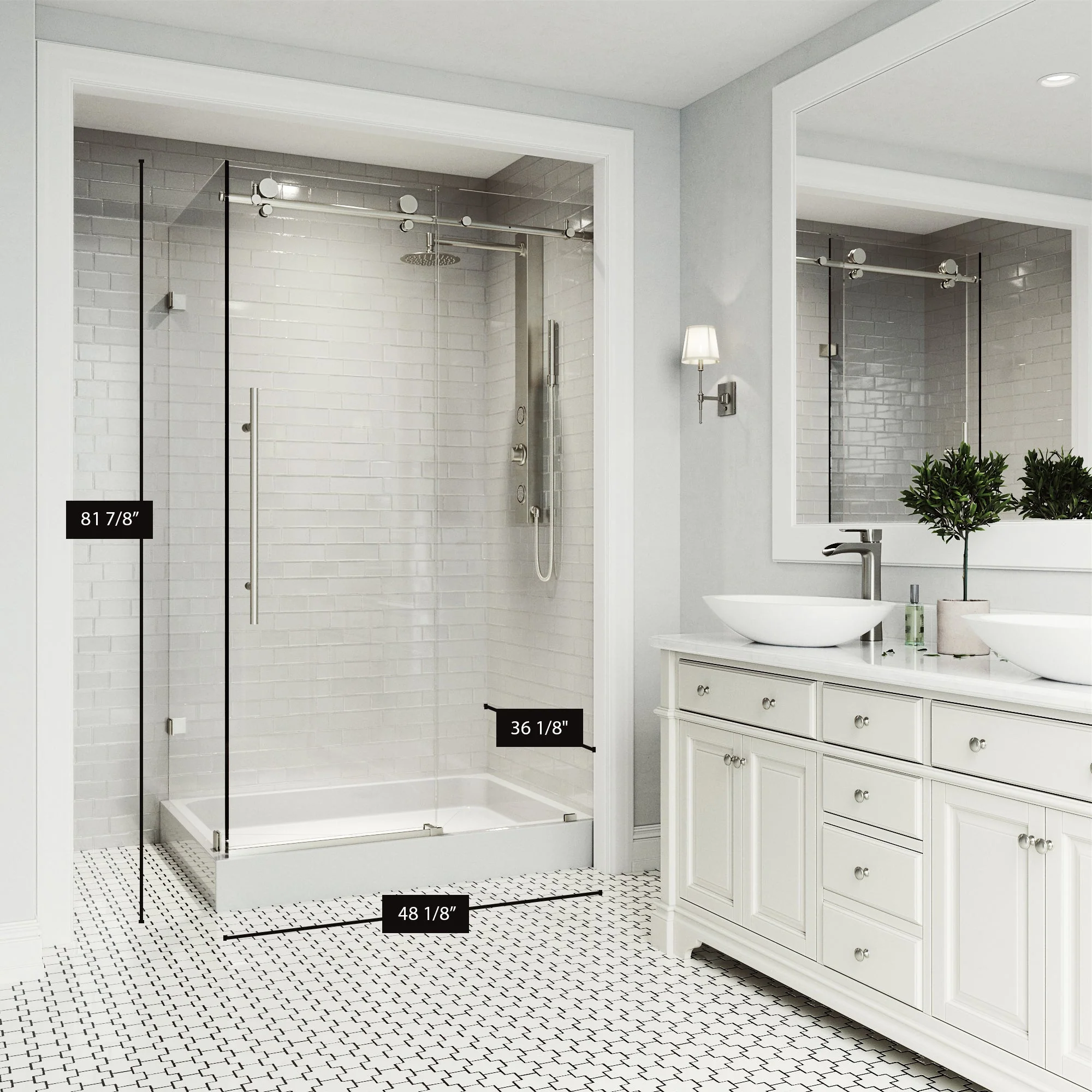 Elan E-Class Frameless Rectangle Shower Enclosure - Image 76
