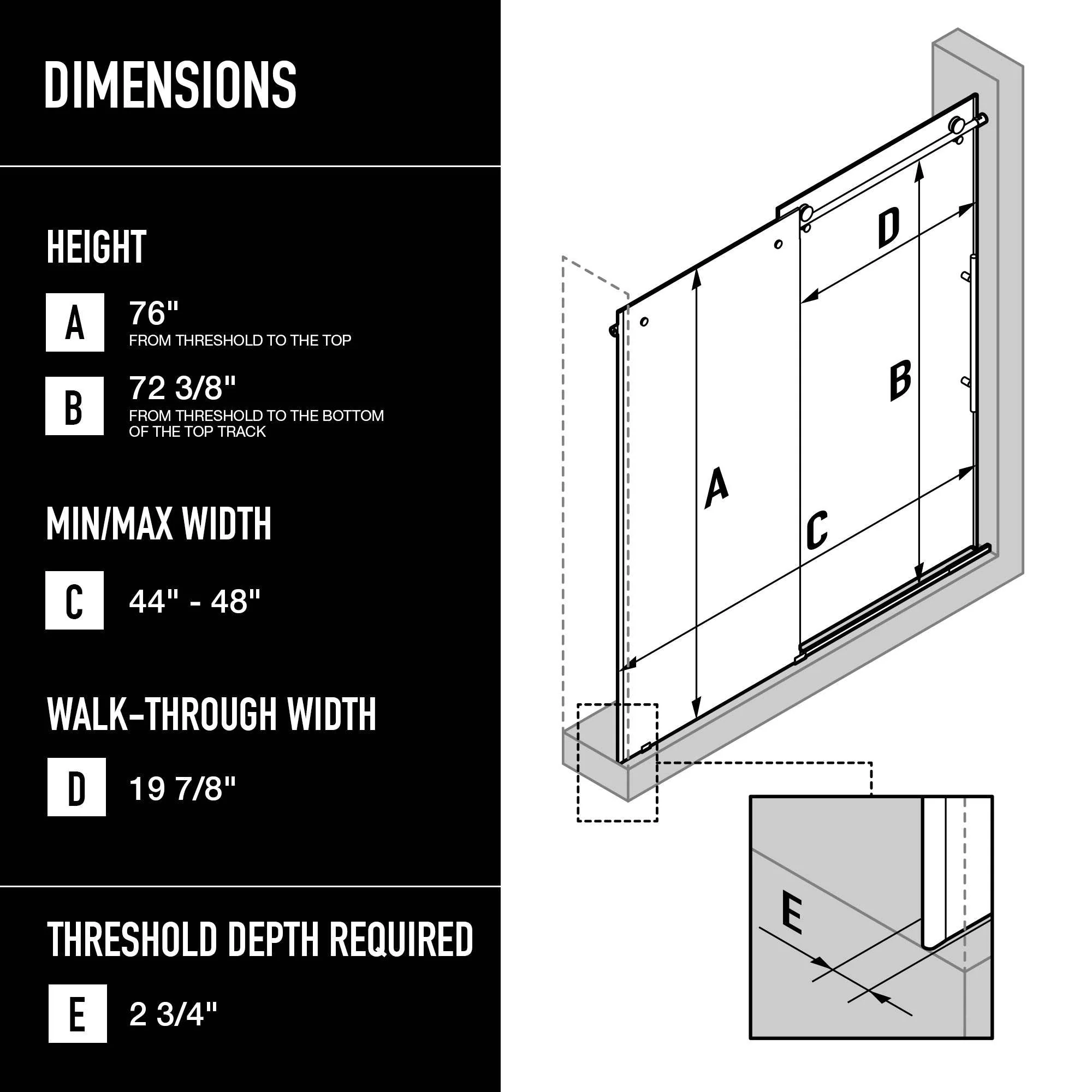 Elan E-Class Frameless Sliding Shower Door - Image 10