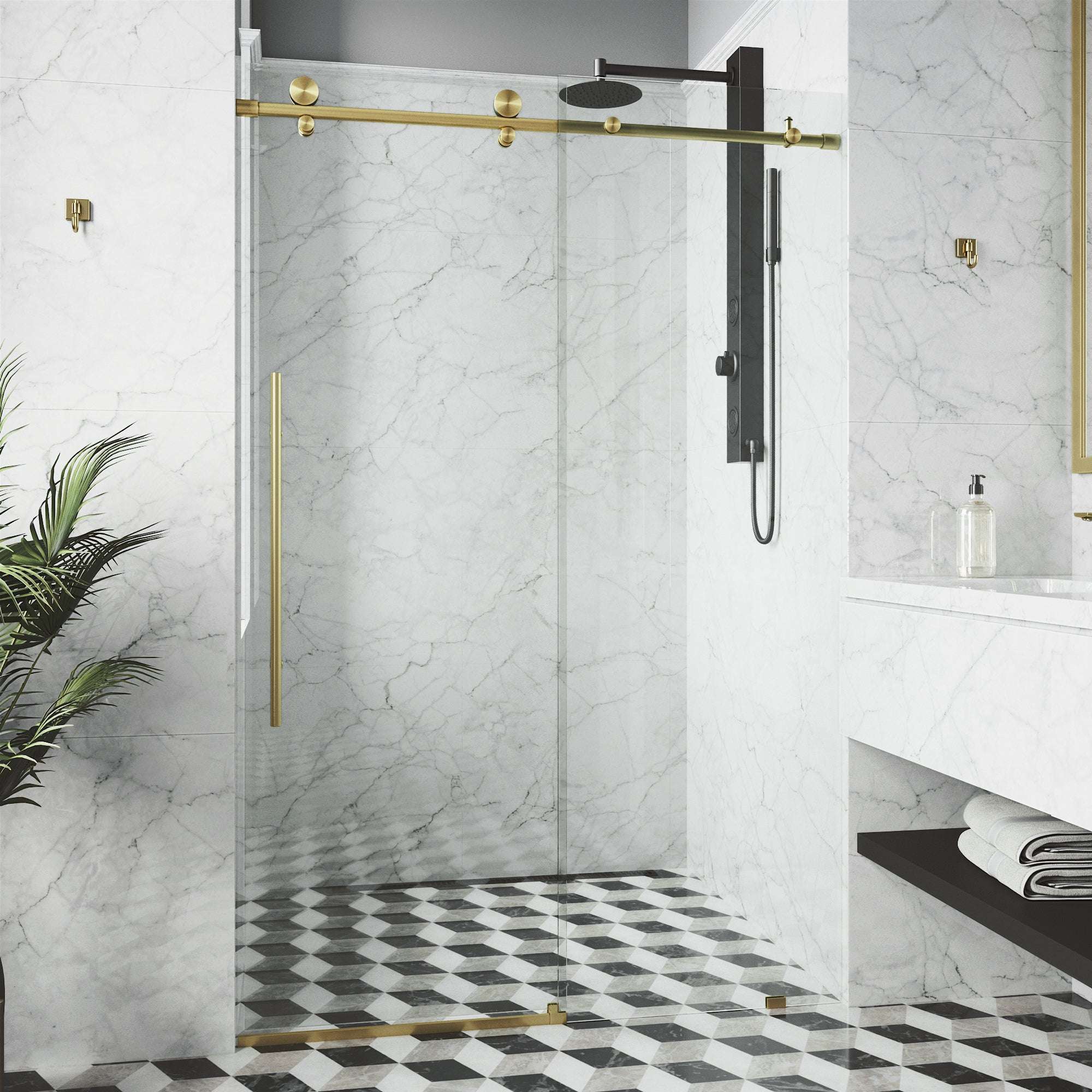 Elan E-Class Frameless Sliding Shower Door - Image 100