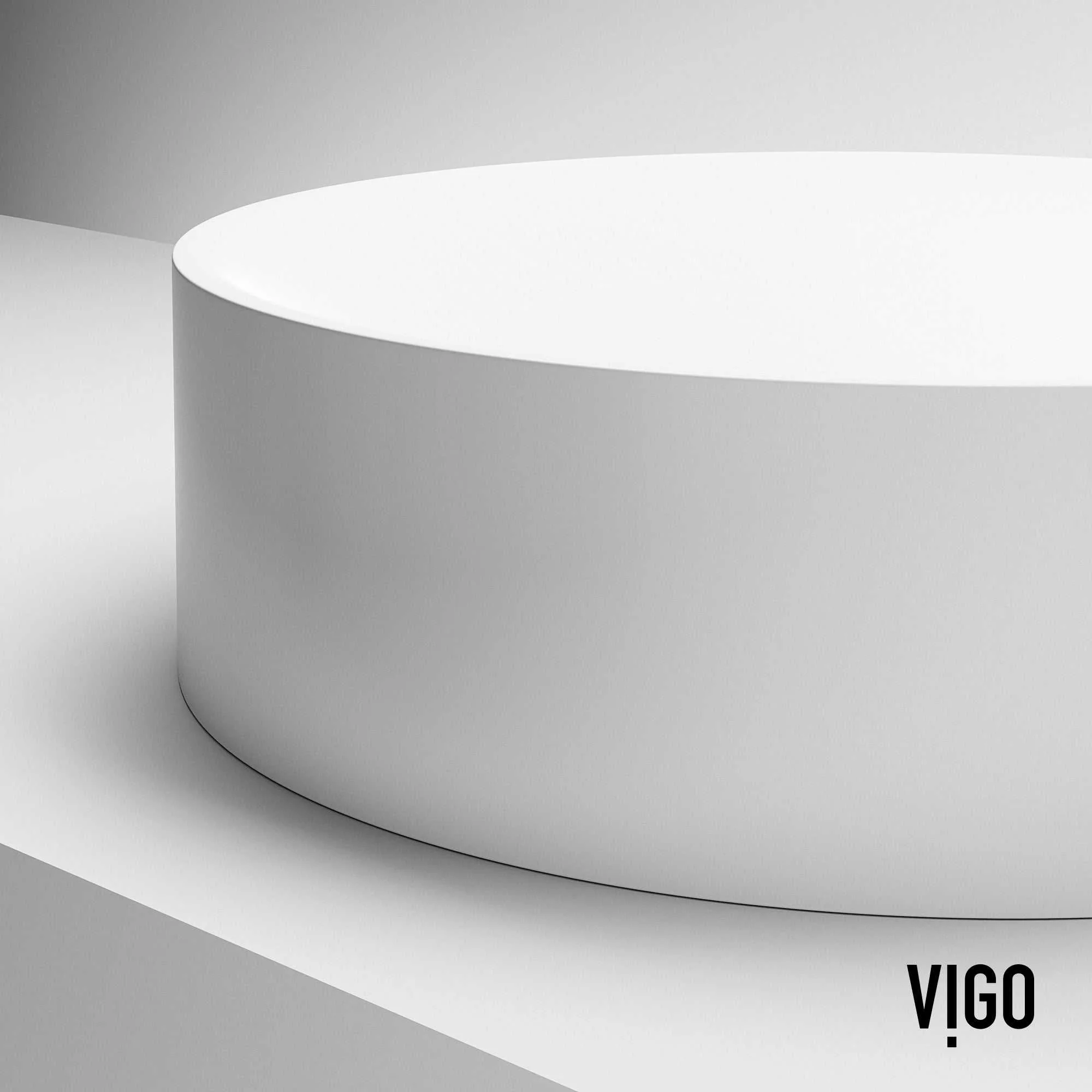 Elan Modern White Matte Stone™ 16 in. Round Vessel Bathroom Sink - Image 10