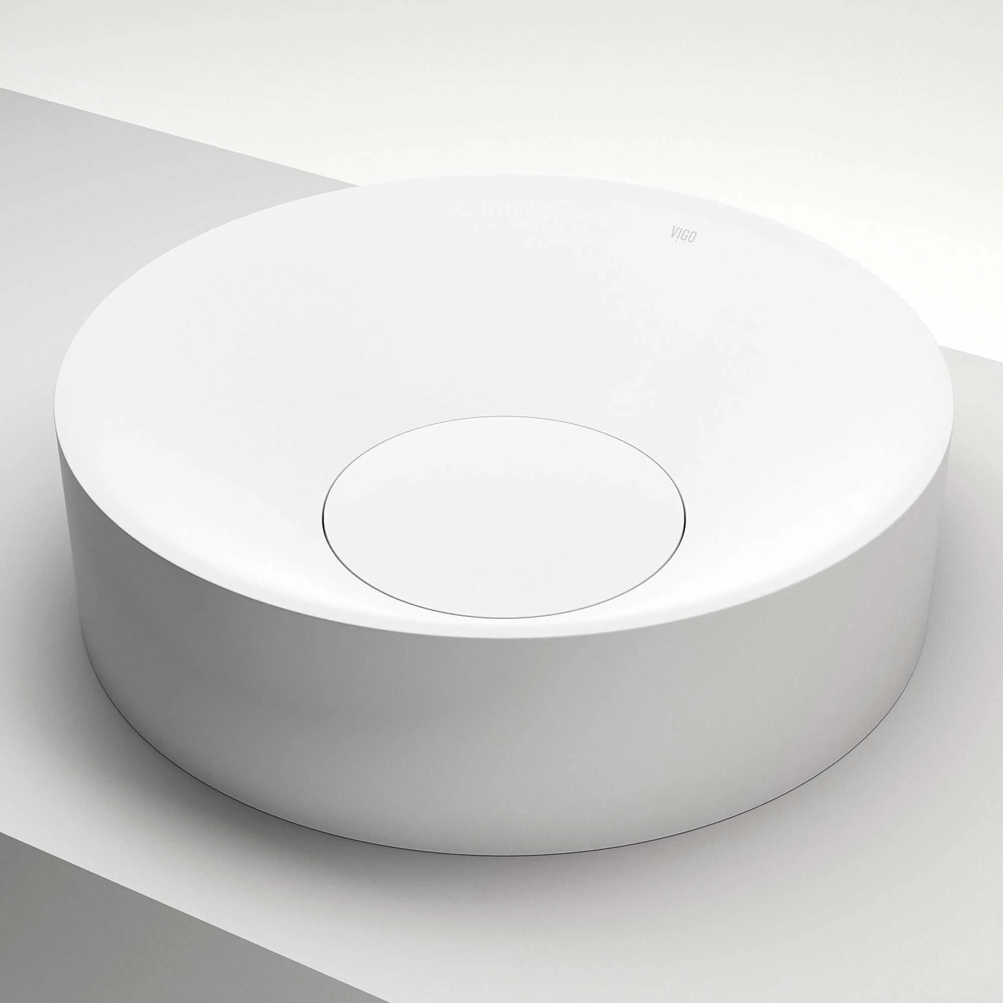 Elan Modern White Matte Stone™ 16 in. Round Vessel Bathroom Sink - Image 11