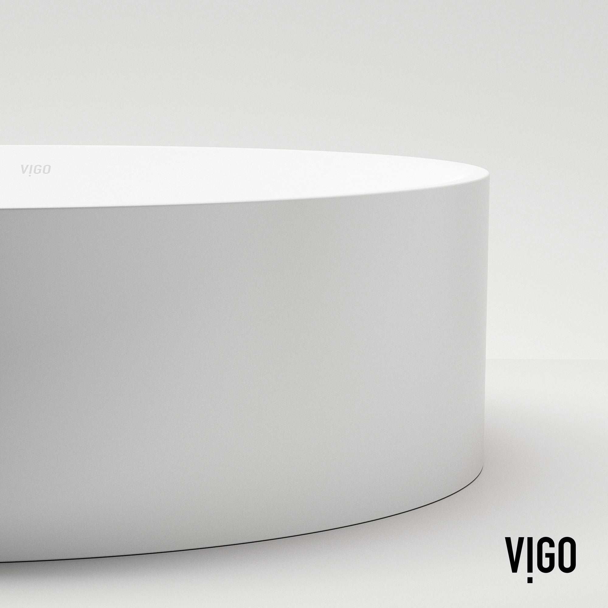 Elan Modern White Matte Stone™ 16 in. Round Vessel Bathroom Sink - Image 13