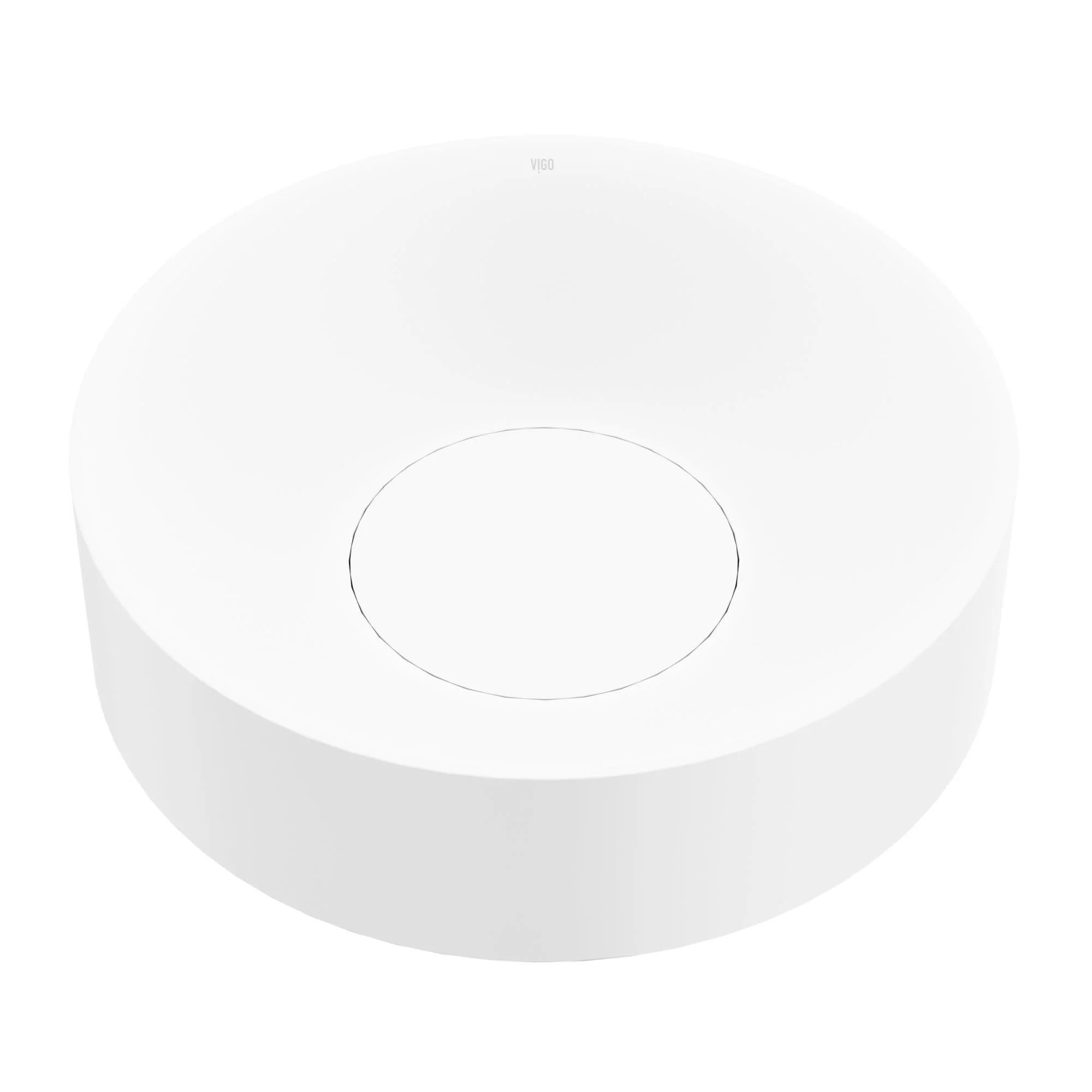 Elan Modern White Matte Stone™ 16 in. Round Vessel Bathroom Sink - Image 14