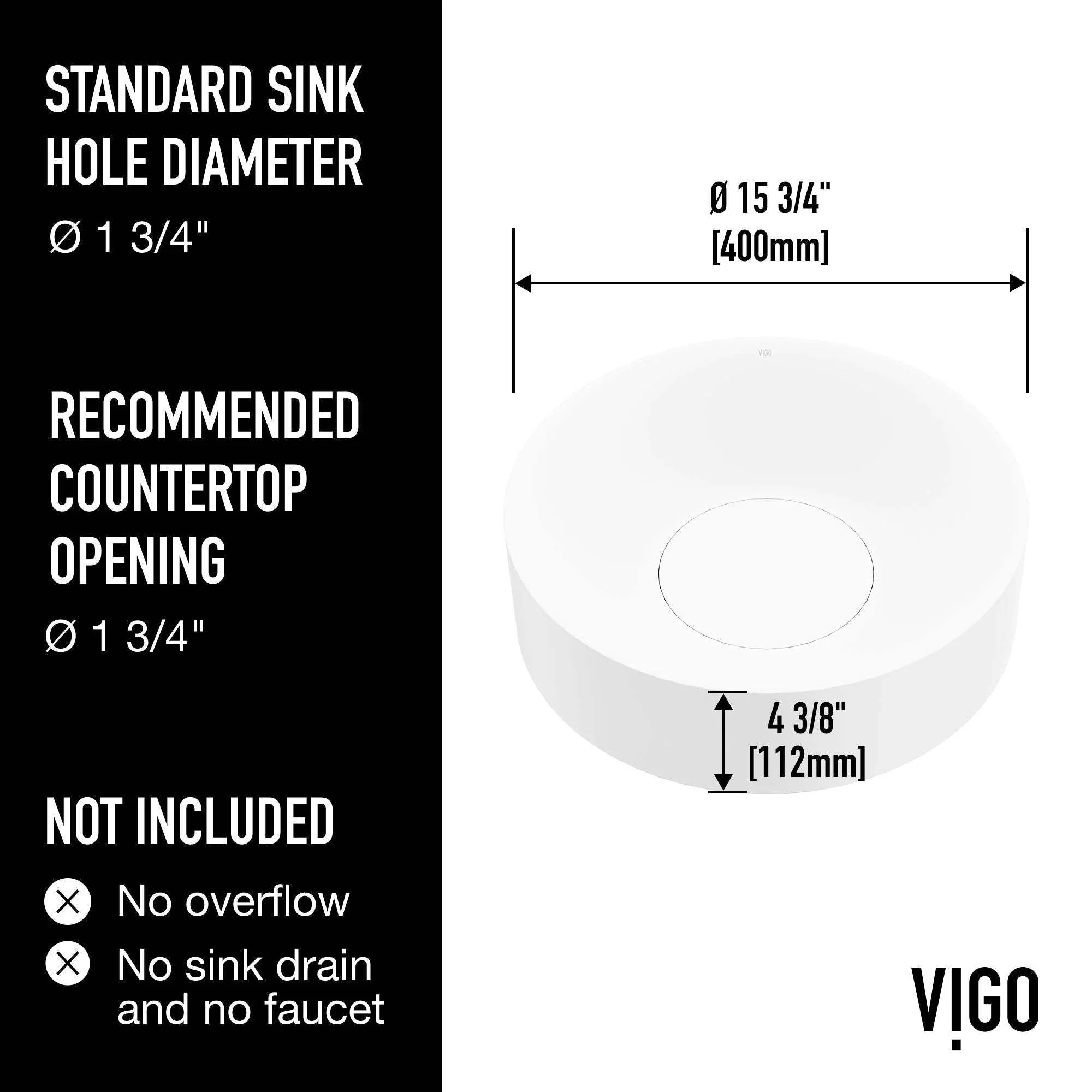 Elan Modern White Matte Stone™ 16 in. Round Vessel Bathroom Sink - Image 3