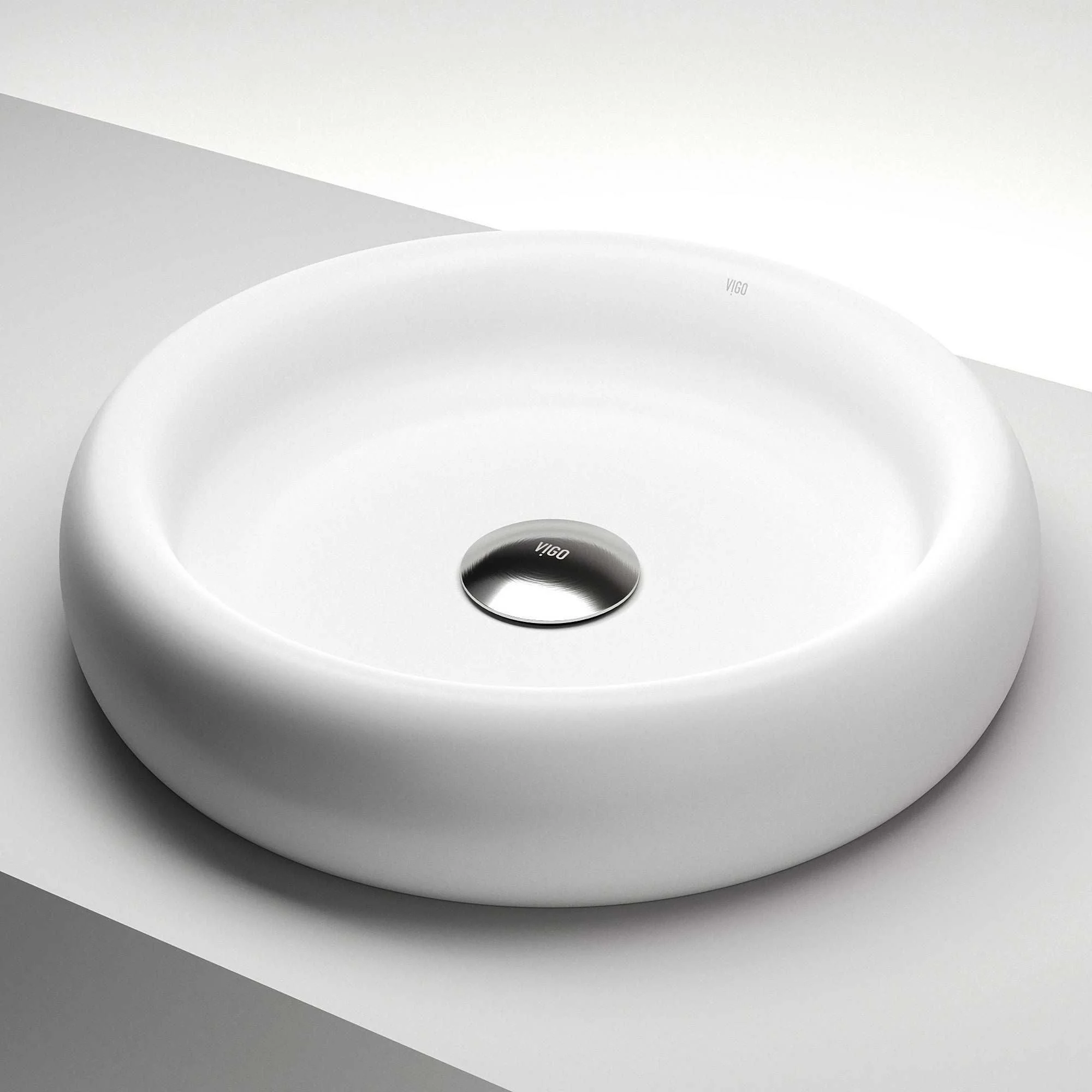 Elan Modern White Matte Stone™ 17 in. Round Vessel Bathroom Sink - Image 11
