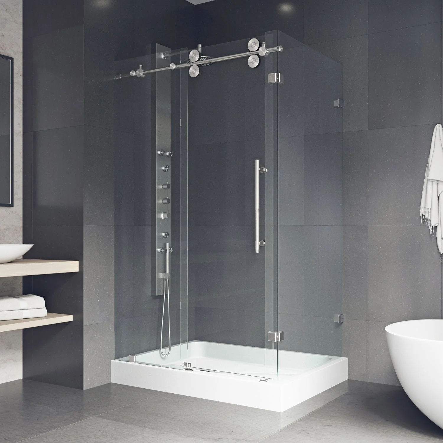 Elan Winslow Frameless Rectangle Shower Enclosure - Image 100