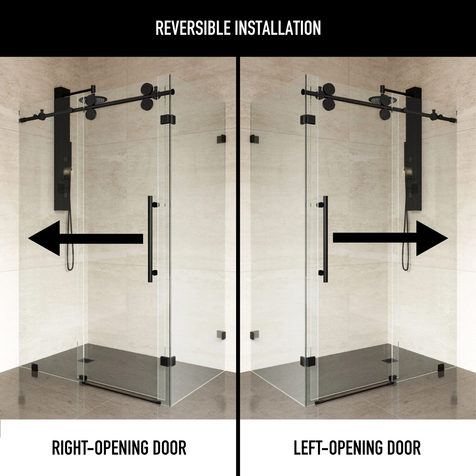 Elan Winslow Frameless Rectangle Shower Enclosure - Image 11