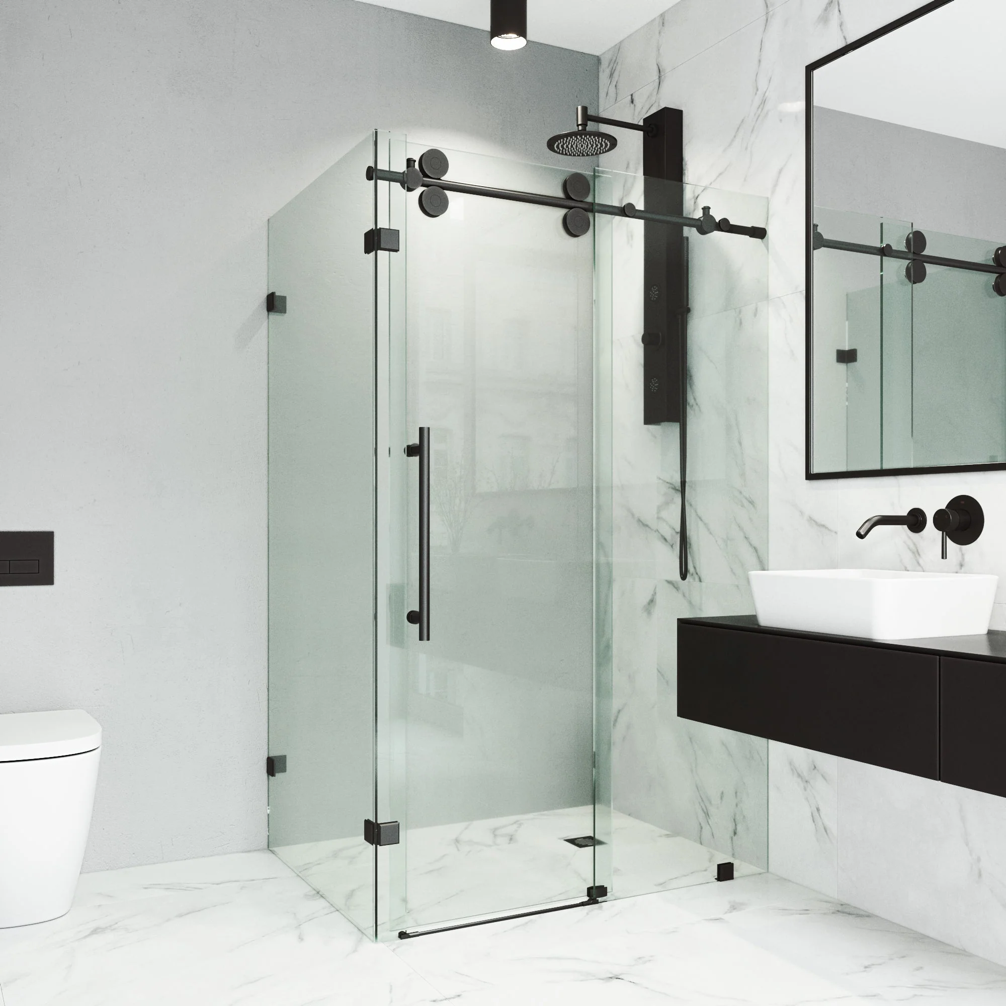 Elan Winslow Frameless Rectangle Shower Enclosure - Image 13