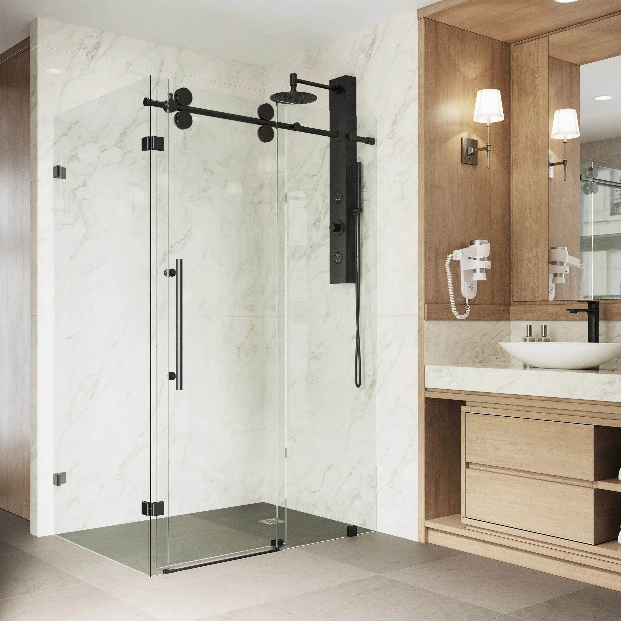 Elan Winslow Frameless Rectangle Shower Enclosure - Image 15