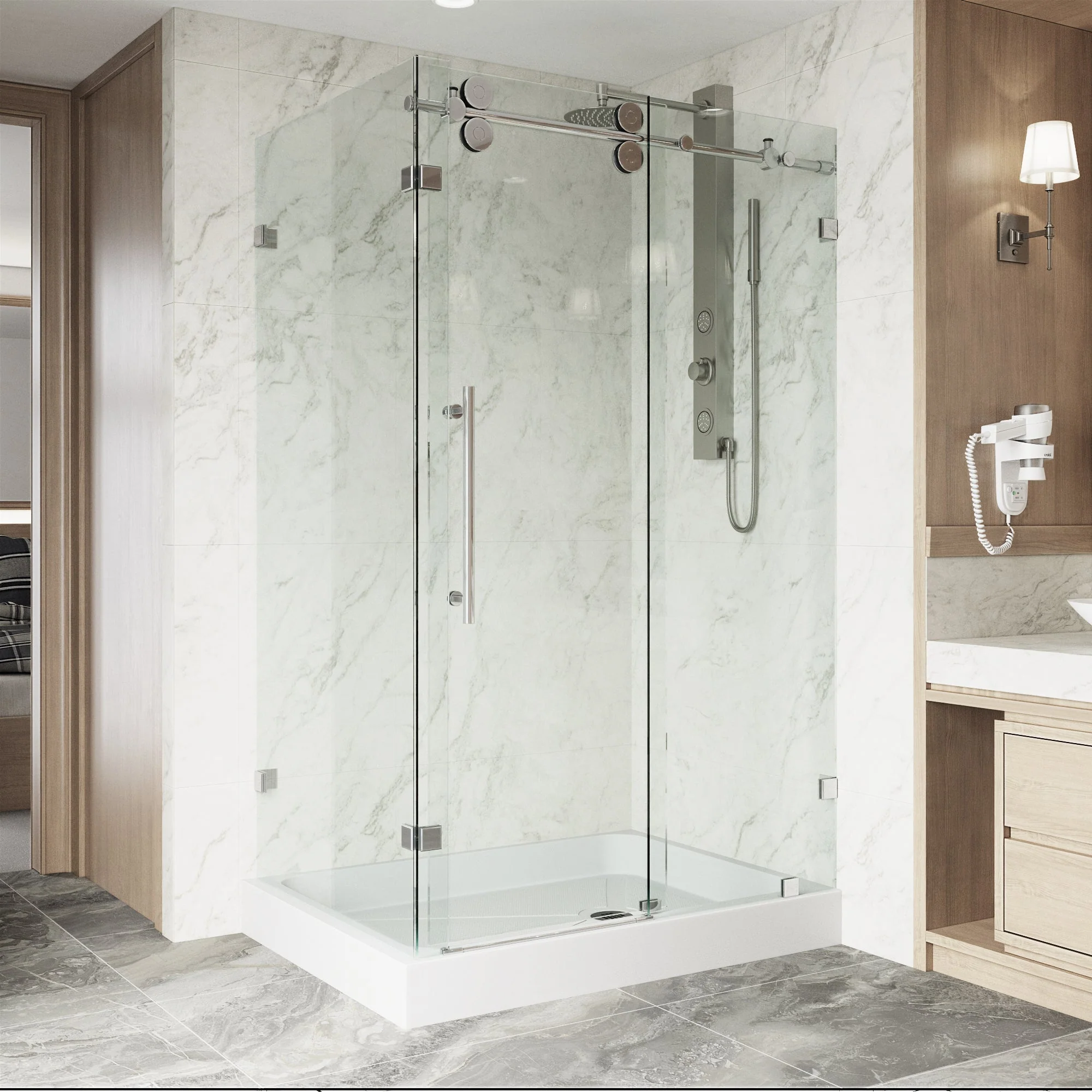 Elan Winslow Frameless Rectangle Shower Enclosure - Image 151