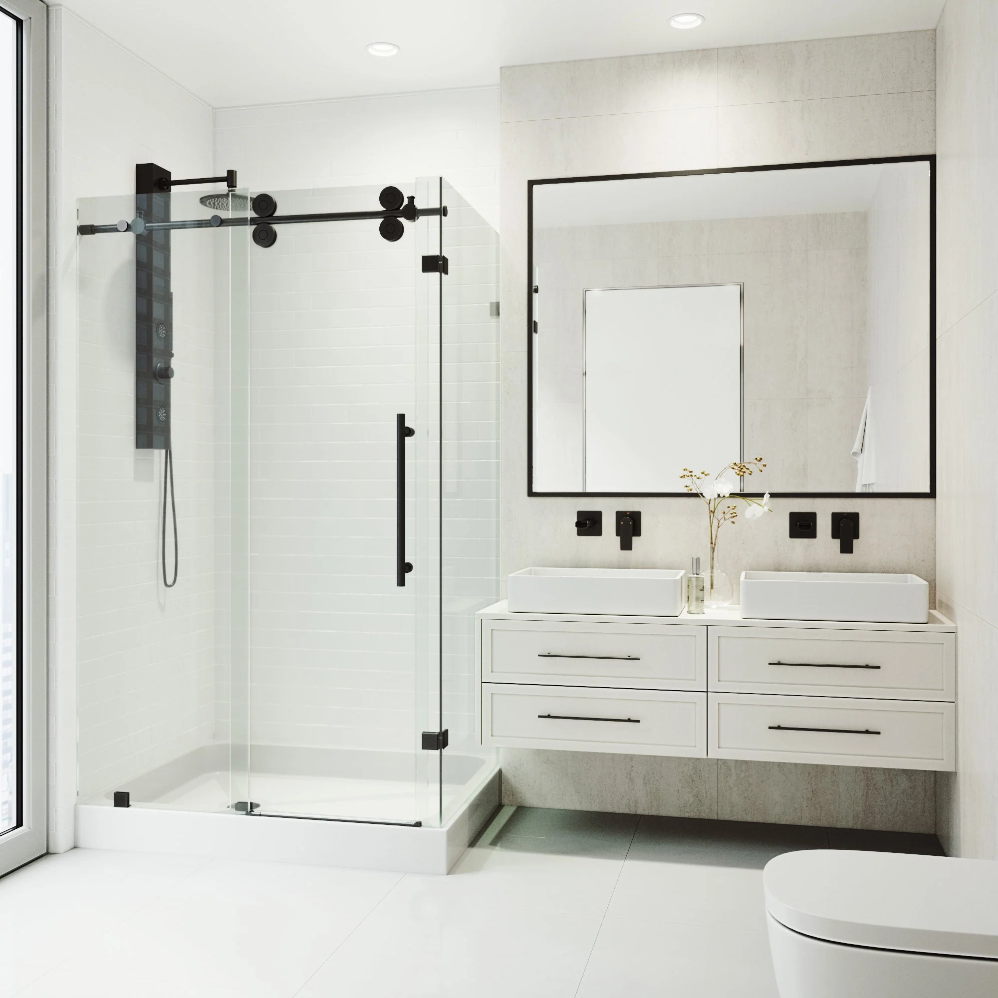 Elan Winslow Frameless Rectangle Shower Enclosure - Image 23