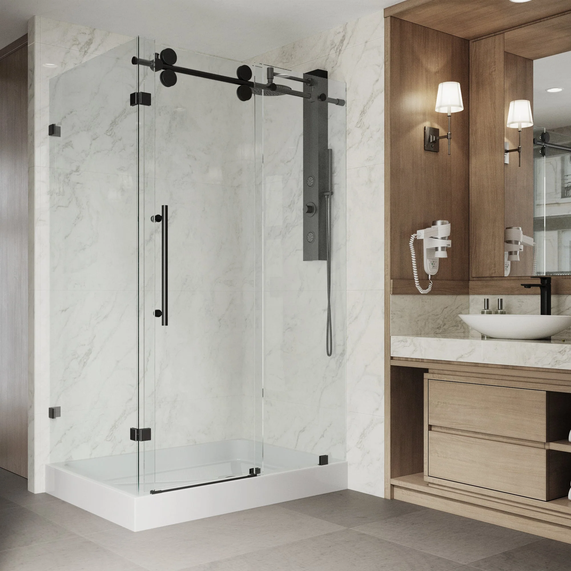 Elan Winslow Frameless Rectangle Shower Enclosure - Image 34