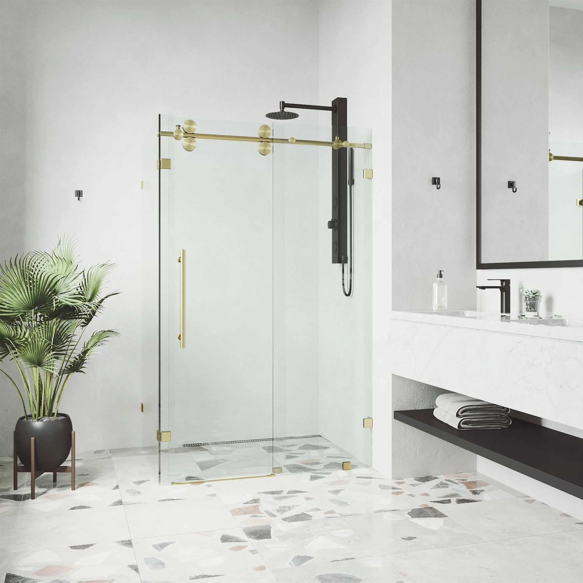 Elan Winslow Frameless Rectangle Shower Enclosure - Image 49