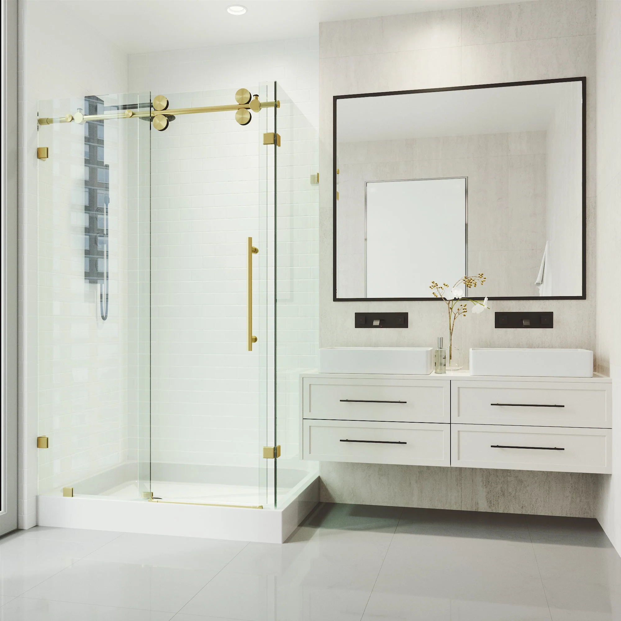 Elan Winslow Frameless Rectangle Shower Enclosure - Image 55
