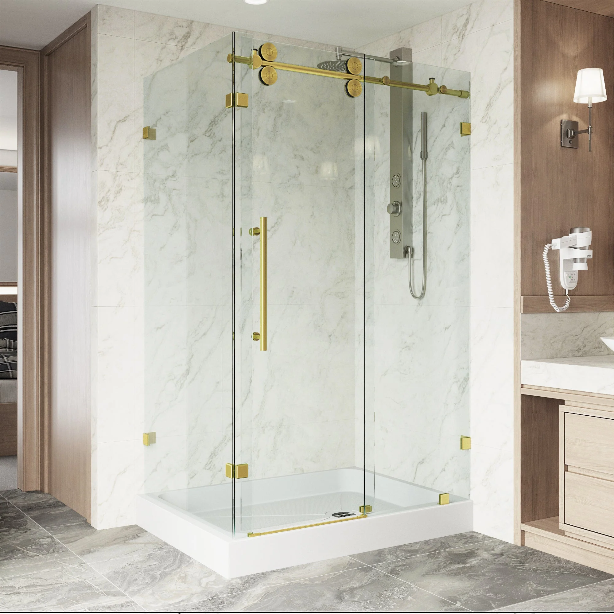Elan Winslow Frameless Rectangle Shower Enclosure - Image 61