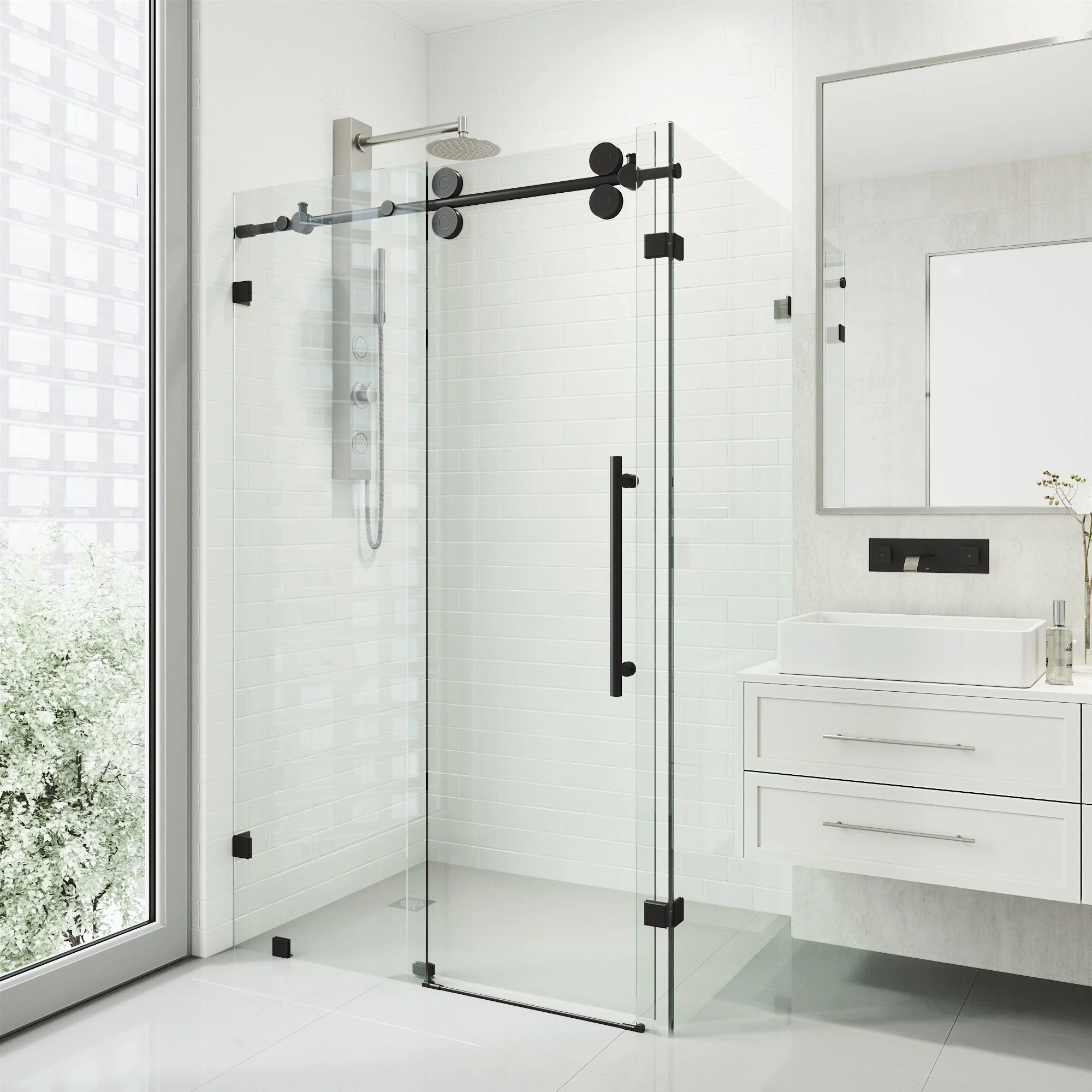 Elan Winslow Frameless Rectangle Shower Enclosure - Image 7