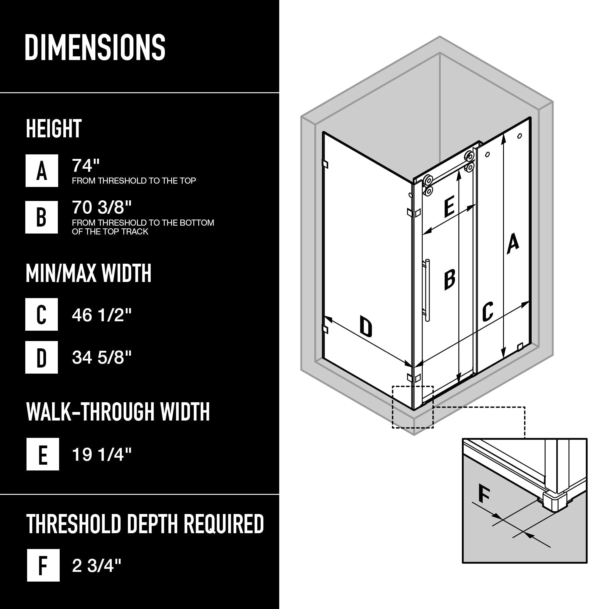 Elan Winslow Frameless Rectangle Shower Enclosure - Image 76