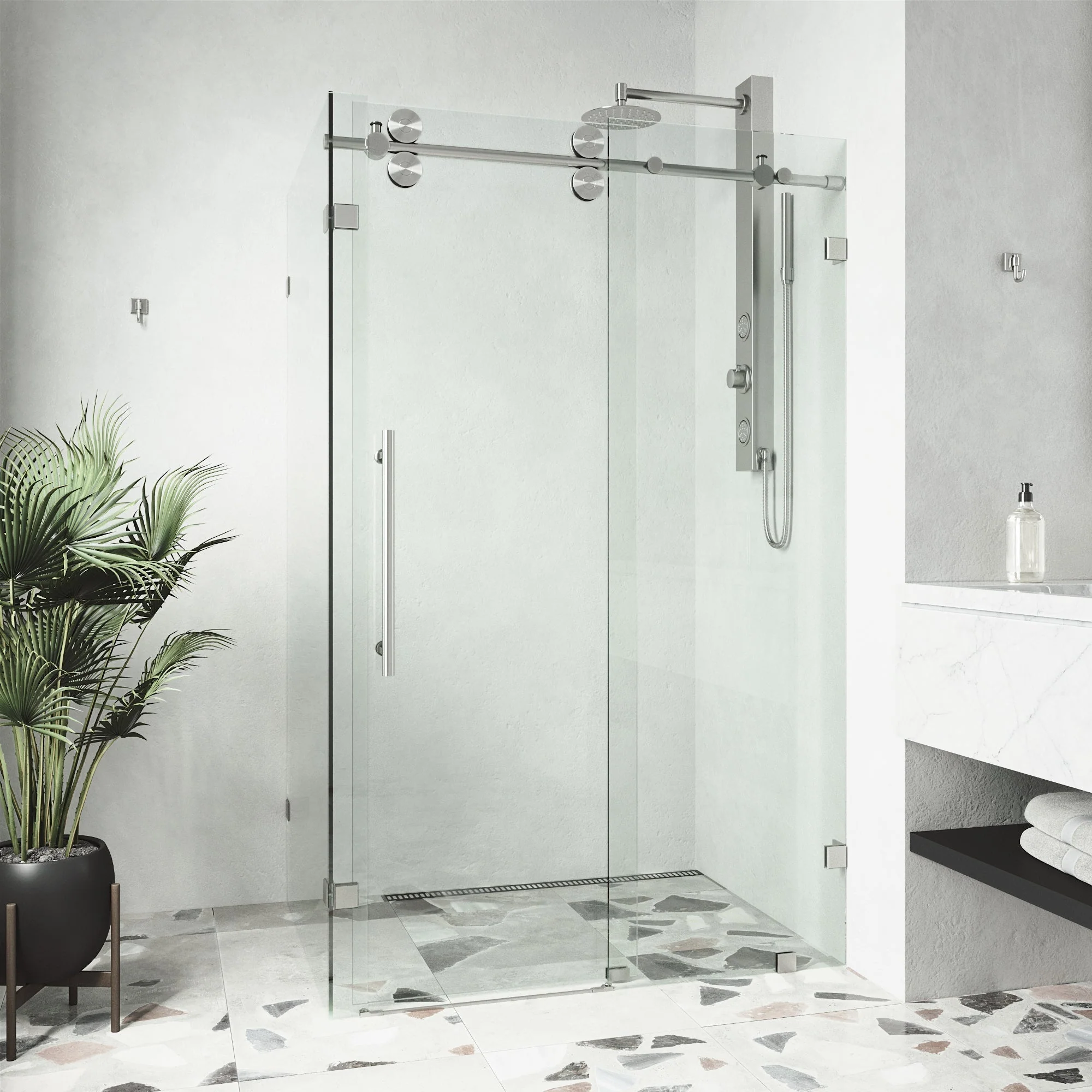 Elan Winslow Frameless Rectangle Shower Enclosure - Image 80