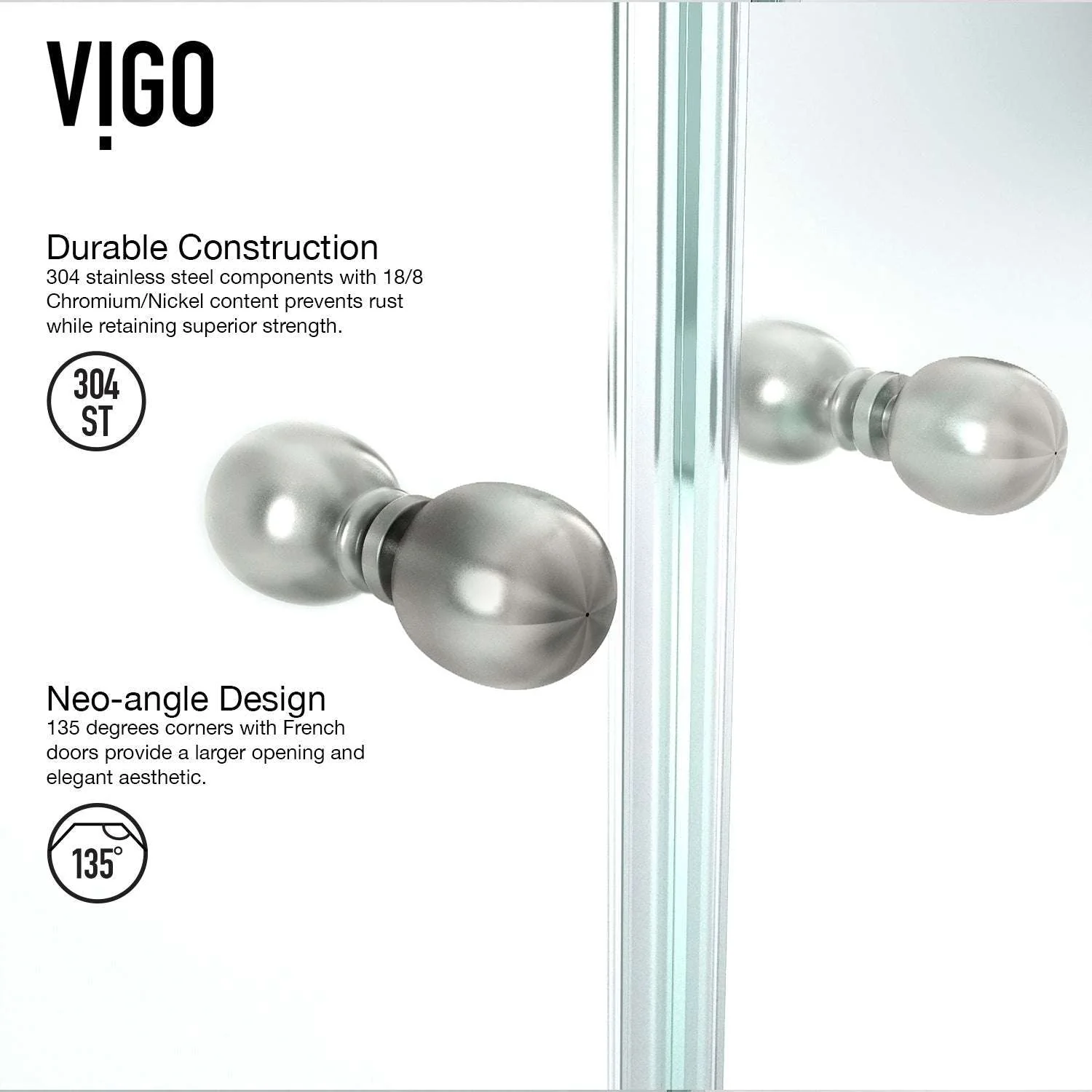 Gemini Frameless Neo-Angle Shower Enclosure - Image 6