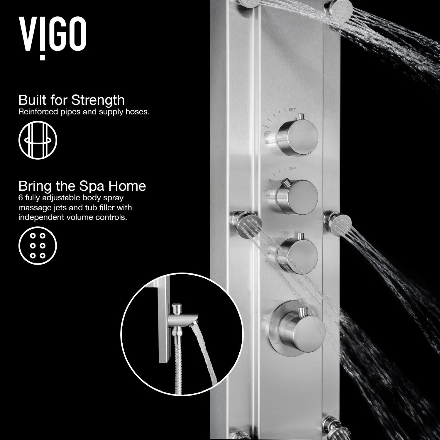 Mateo 6-Jet Shower Panel System - Image 7