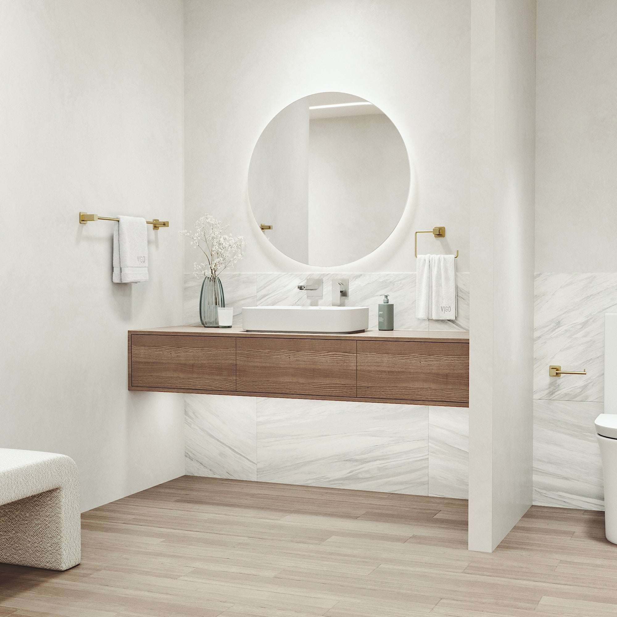 Meridian 3-Piece Bath Hardware Set with 24 in. Towel Bar, Toilet Paper Holder, Hand Towel Holder - Image 27