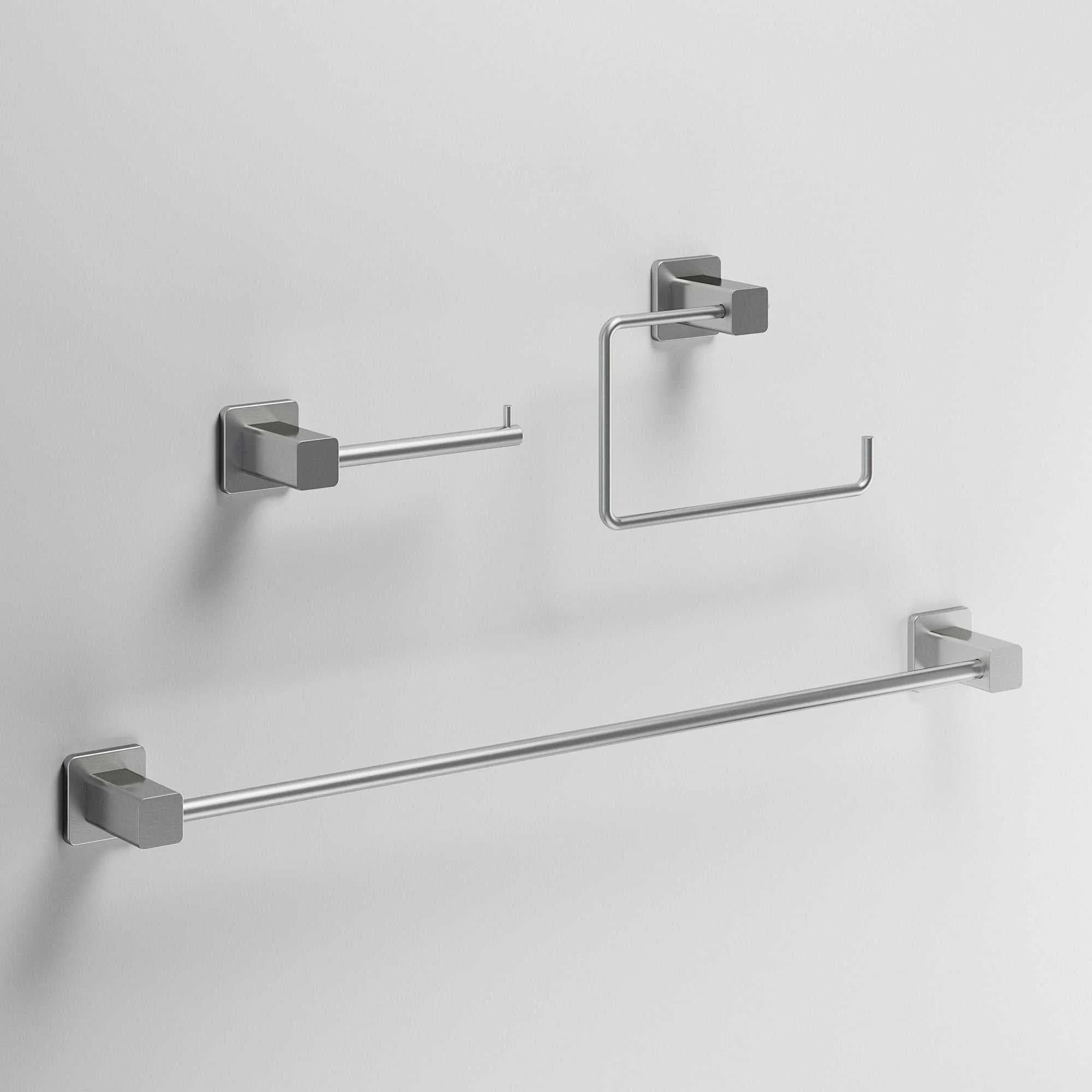 Meridian 3-Piece Bath Hardware Set with 24 in. Towel Bar, Toilet Paper Holder, Hand Towel Holder - Image 37