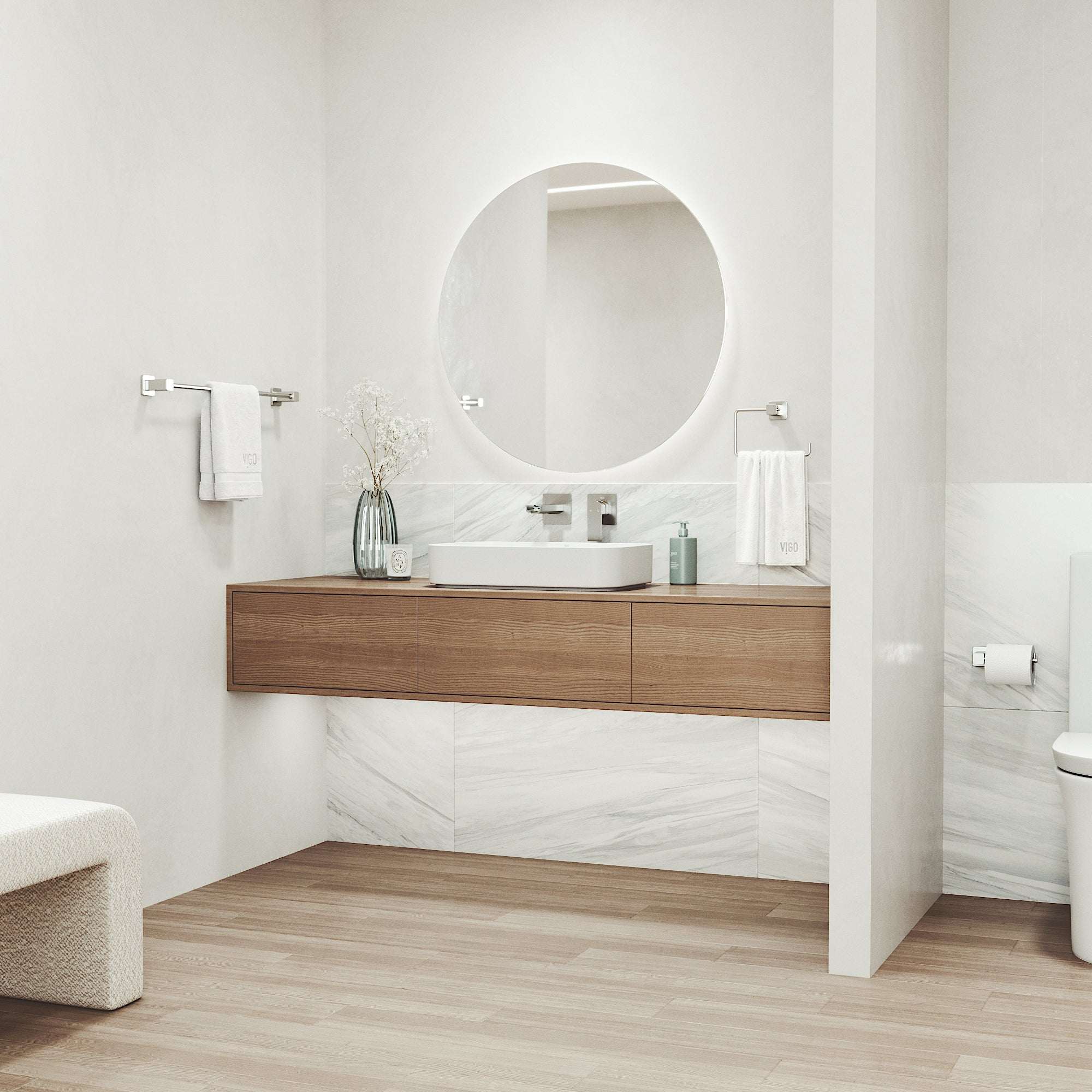 Meridian 3-Piece Bath Hardware Set with 24 in. Towel Bar, Toilet Paper Holder, Hand Towel Holder - Image 38