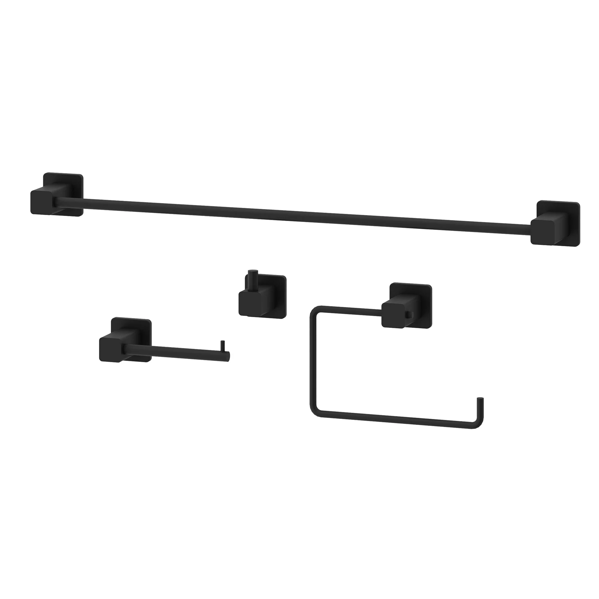 Meridian 4-Piece Bath Hardware Set with 24 in. Towel Bar, Toilet Paper Holder, Hand Towel Holder, Hook - Image 13