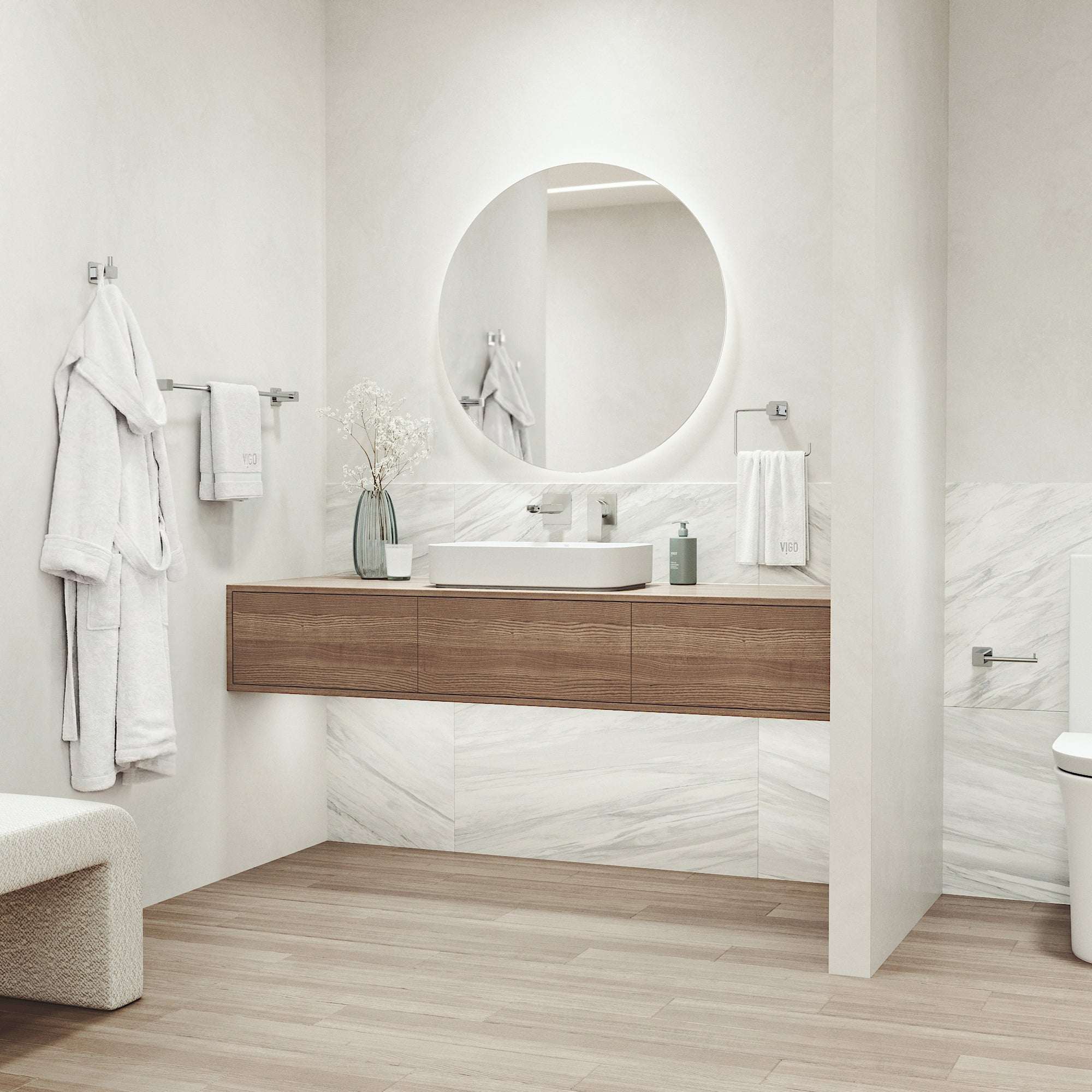 Meridian 4-Piece Bath Hardware Set with 24 in. Towel Bar, Toilet Paper Holder, Hand Towel Holder, Hook - Image 28