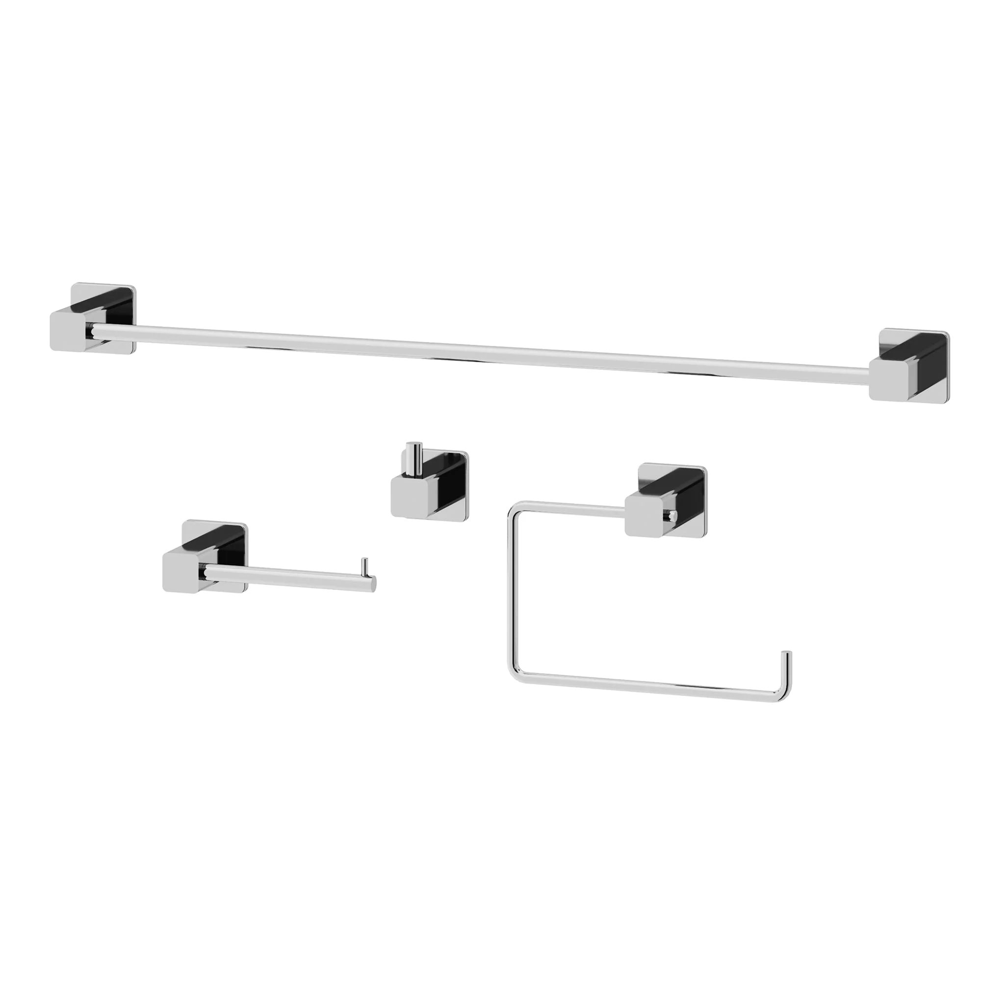 Meridian 4-Piece Bath Hardware Set with 24 in. Towel Bar, Toilet Paper Holder, Hand Towel Holder, Hook - Image 39