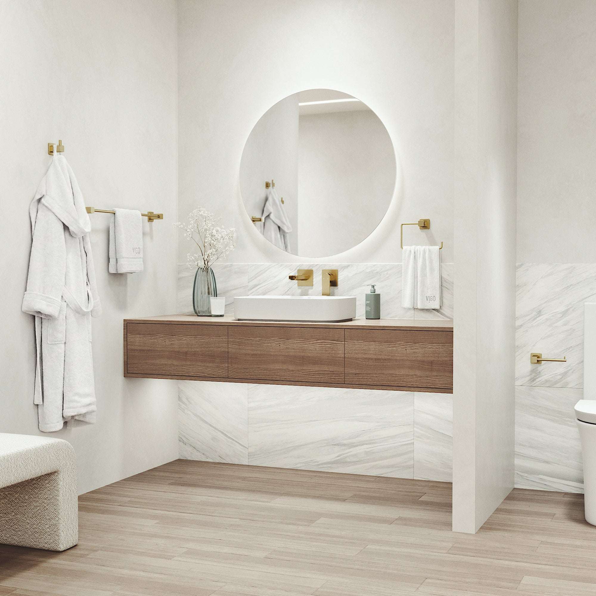 Meridian 4-Piece Bath Hardware Set with 24 in. Towel Bar, Toilet Paper Holder, Hand Towel Holder, Hook - Image 41